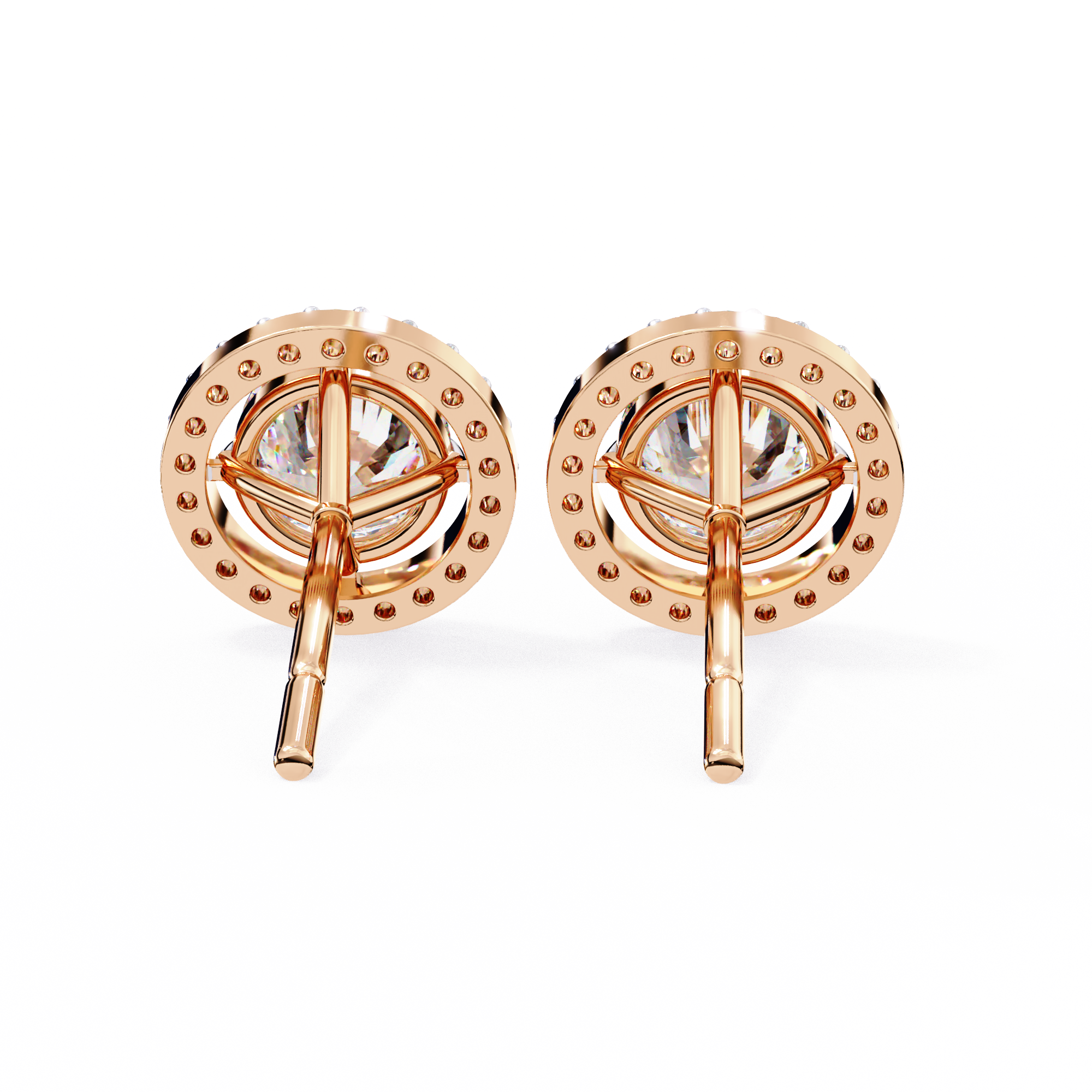 Atelier Micro-Pavé Diamond Stud Earrings — 10k–18k Gold
