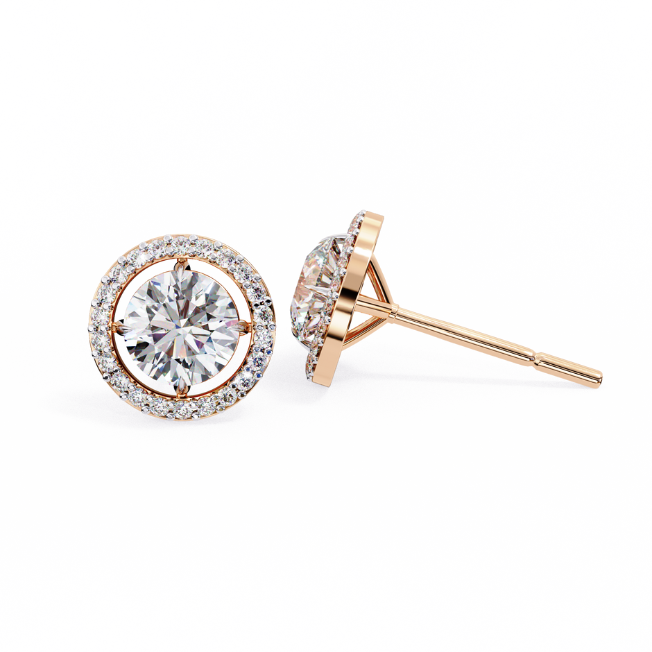 Atelier Micro-Pavé Diamond Stud Earrings — 10k–18k Gold