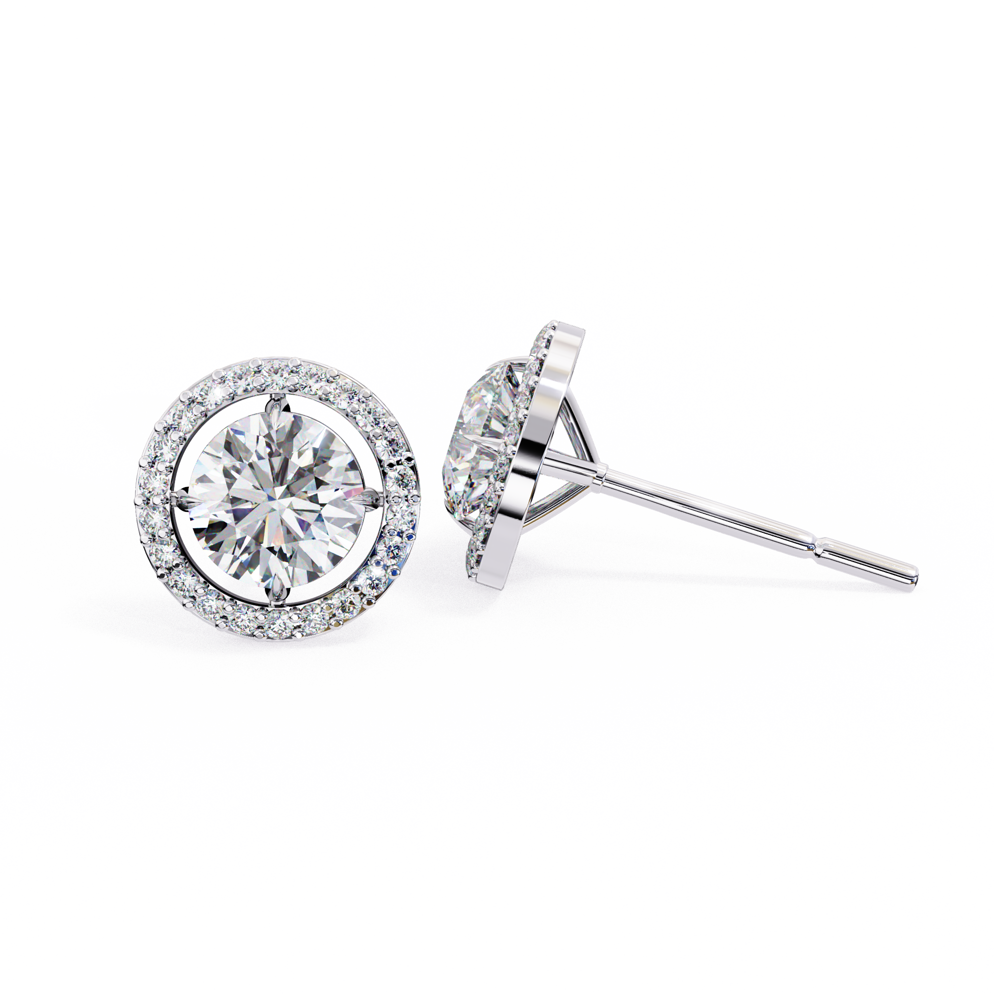 Atelier Micro-Pavé Diamond Stud Earrings — 10k–18k Gold
