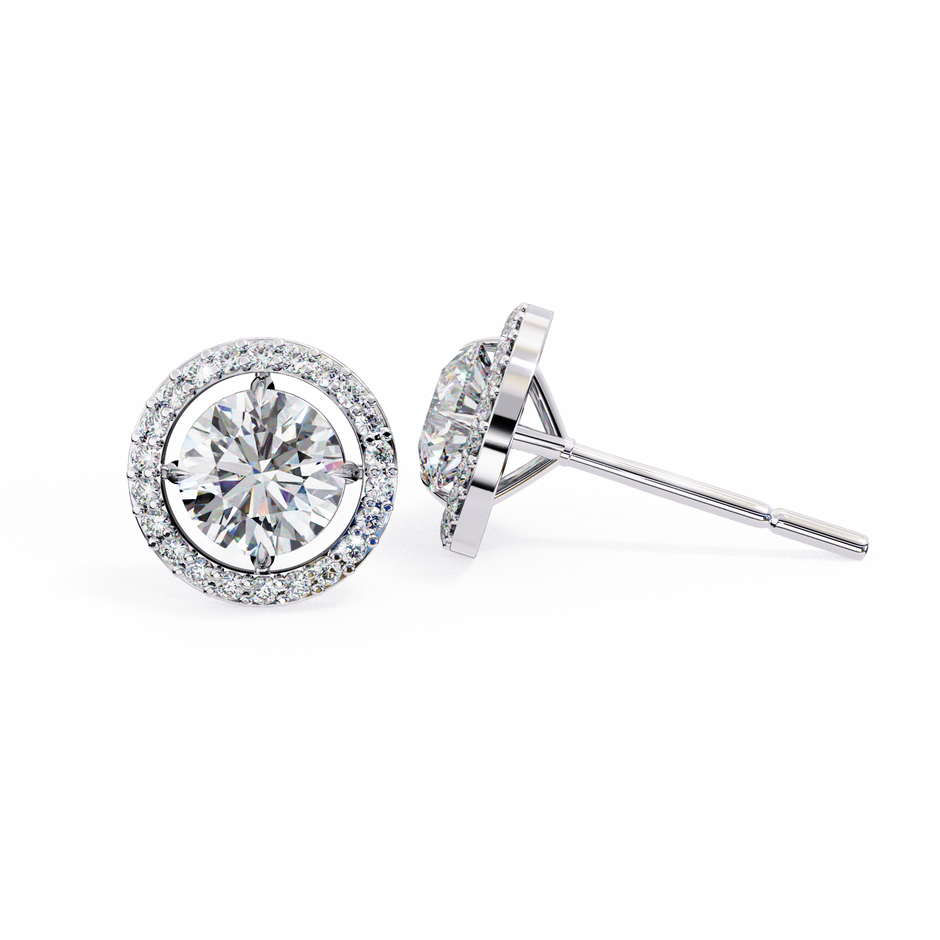 Atelier Micro-Pavé Diamond Stud Earrings — 10k–18k Gold