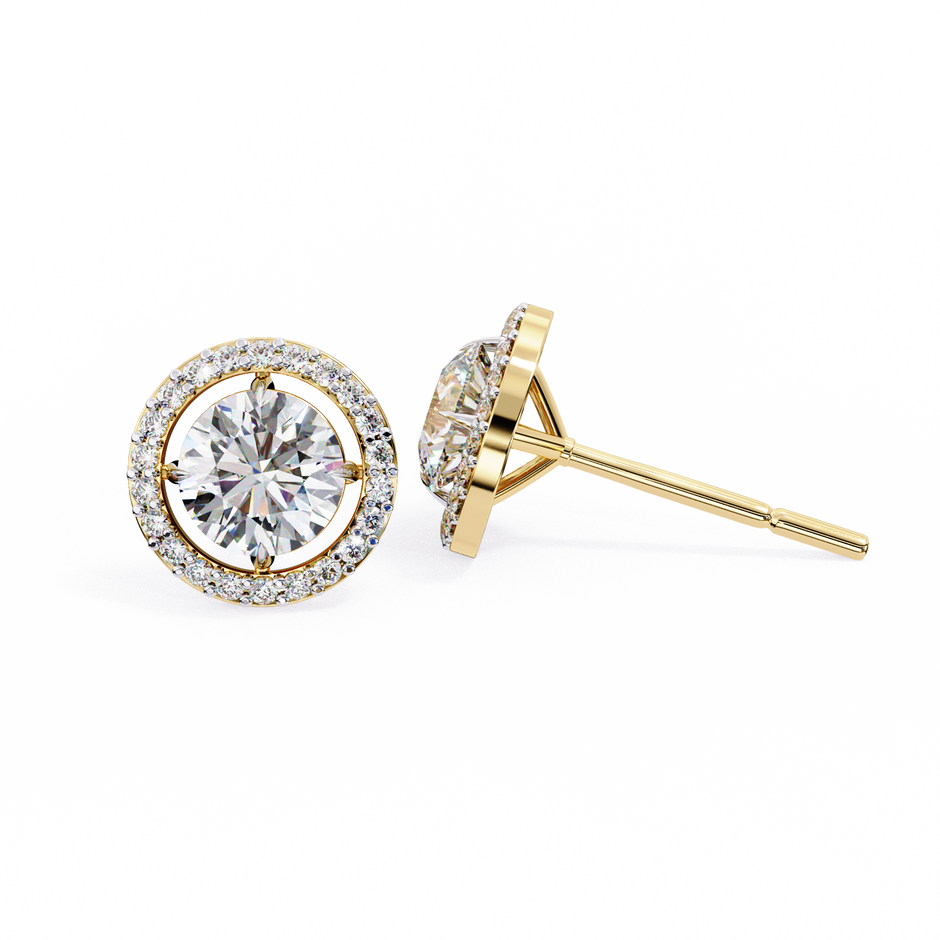 Atelier Micro-Pavé Diamond Stud Earrings — 10k–18k Gold