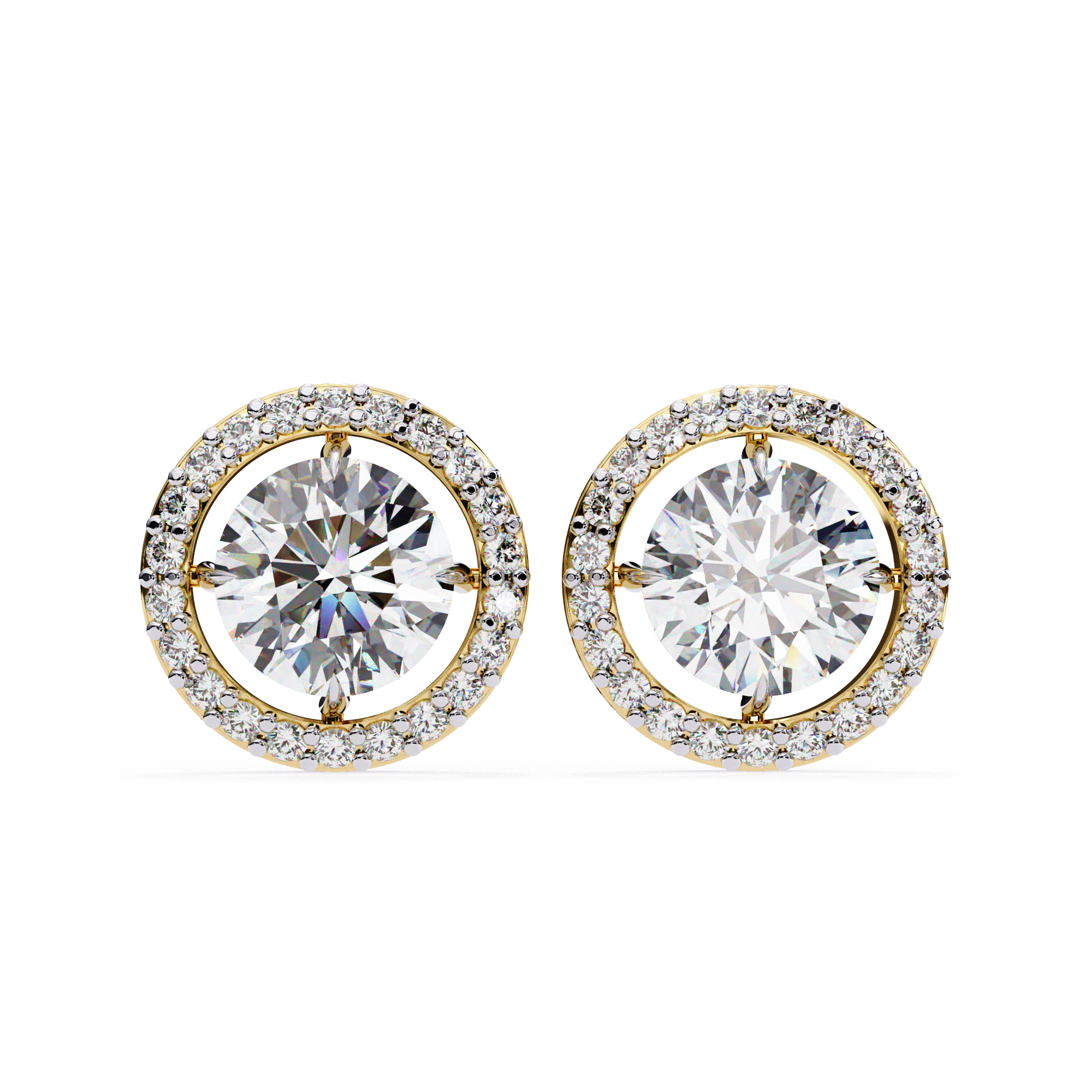 Atelier Micro-Pavé Diamond Stud Earrings — 10k–18k Gold