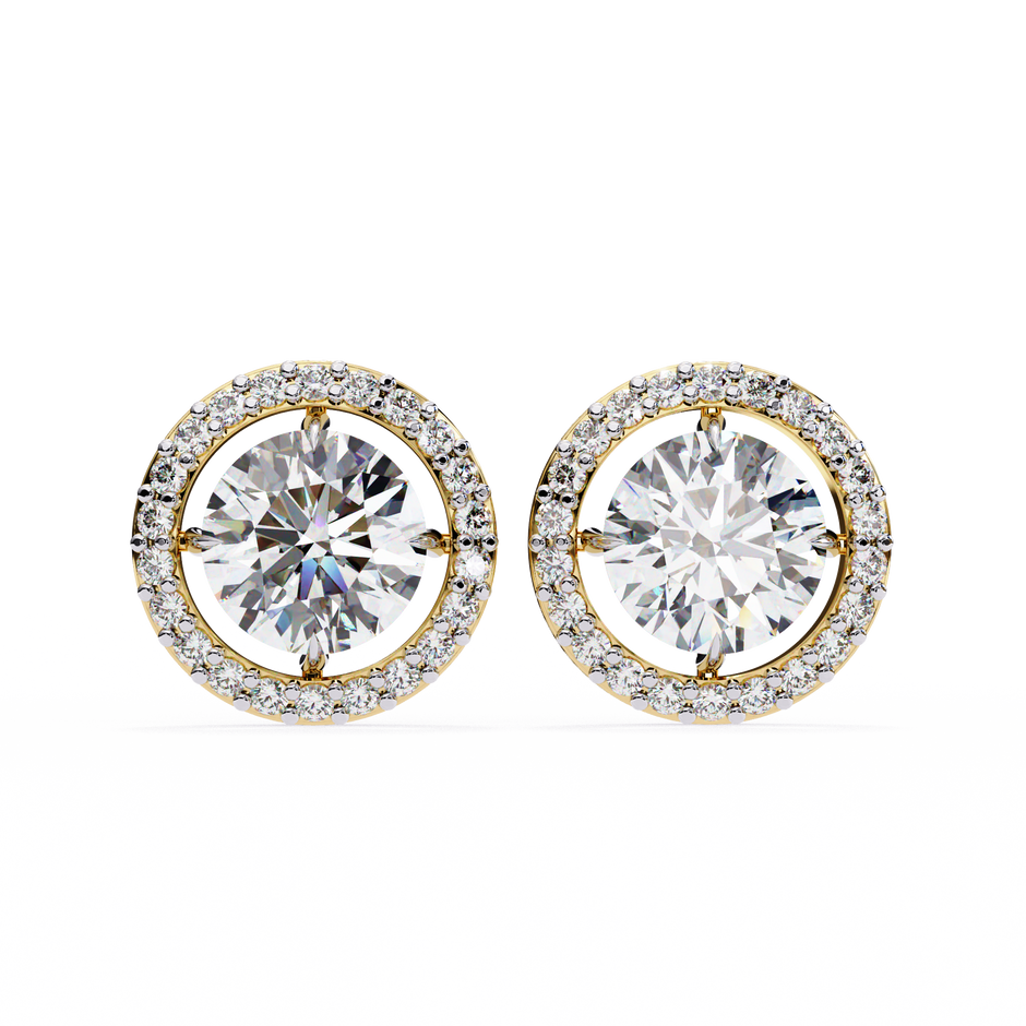 Atelier Micro-Pavé Diamond Stud Earrings — 10k–18k Gold