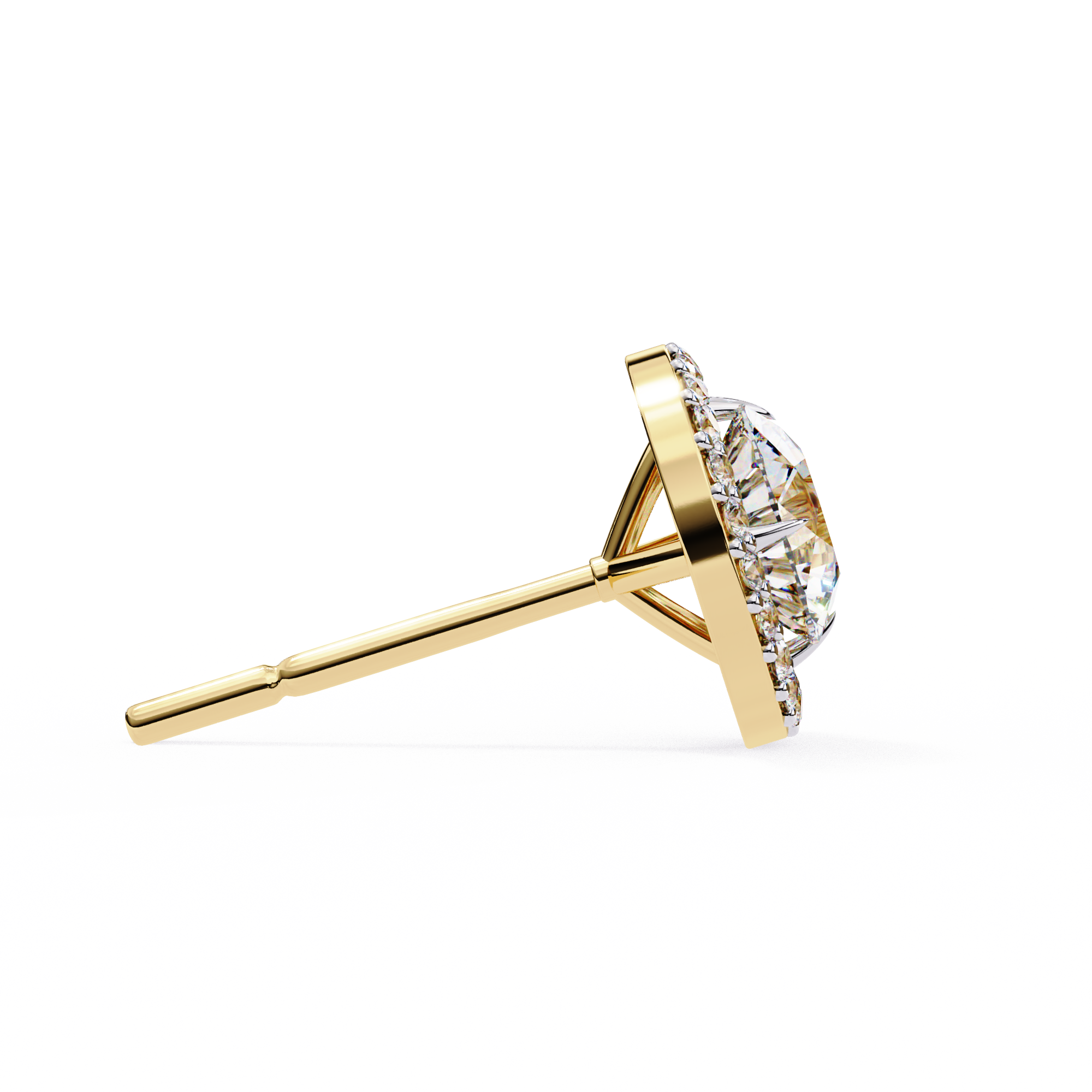 Atelier Micro-Pavé Diamond Stud Earrings — 10k–18k Gold