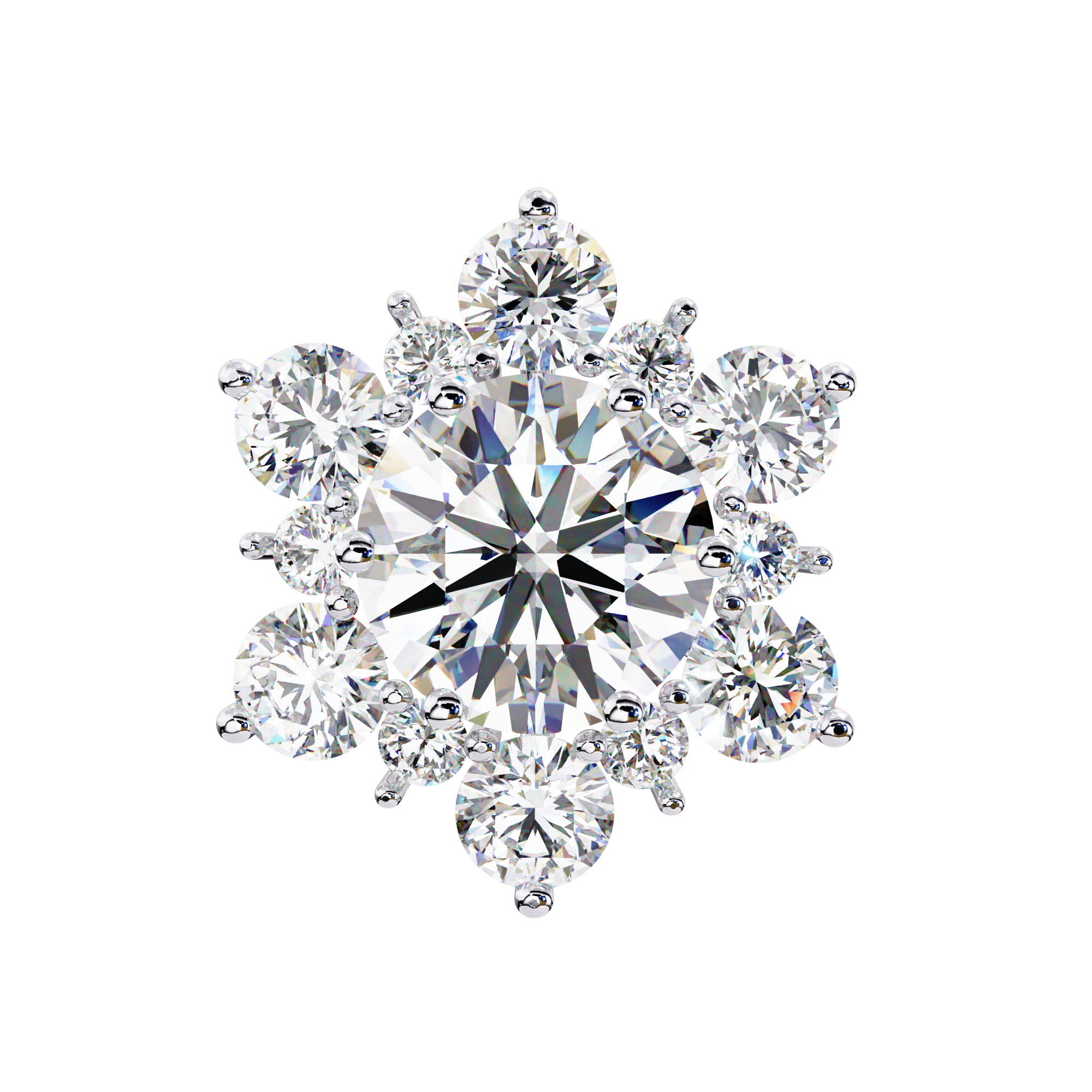 Mirage Double-Halo Diamond Stud Earrings — 10k–18k Gold