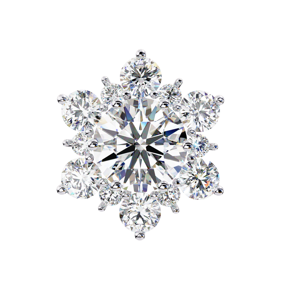 Mirage Double-Halo Diamond Stud Earrings — 10k–18k Gold