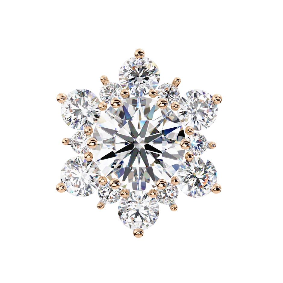 Mirage Double-Halo Diamond Stud Earrings — 10k–18k Gold