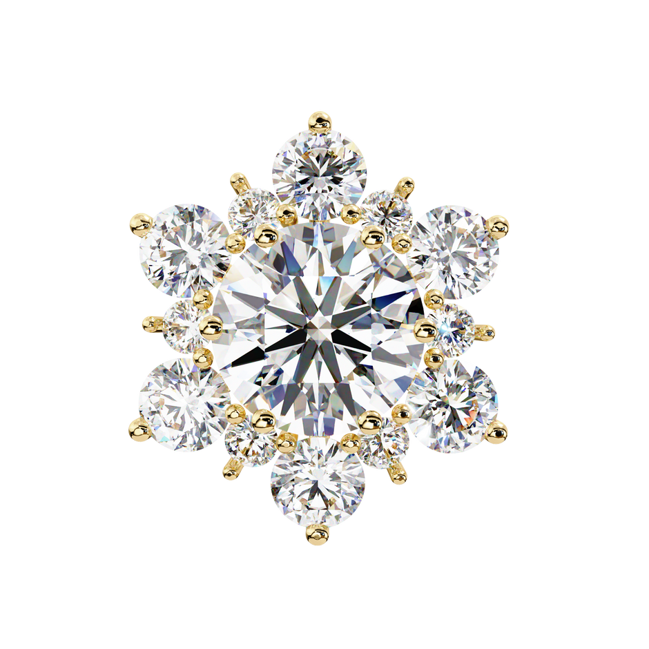 Mirage Double-Halo Diamond Stud Earrings — 10k–18k Gold