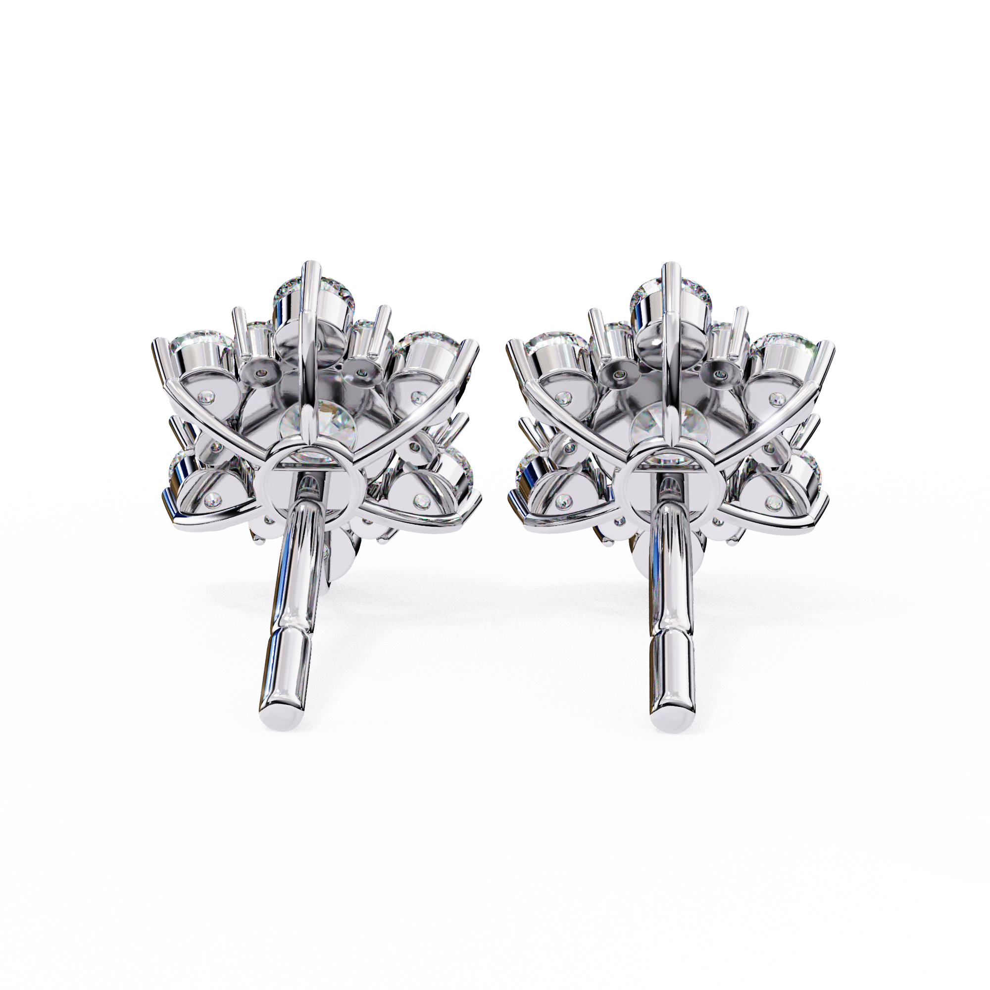 Mirage Double-Halo Diamond Stud Earrings — 10k–18k Gold