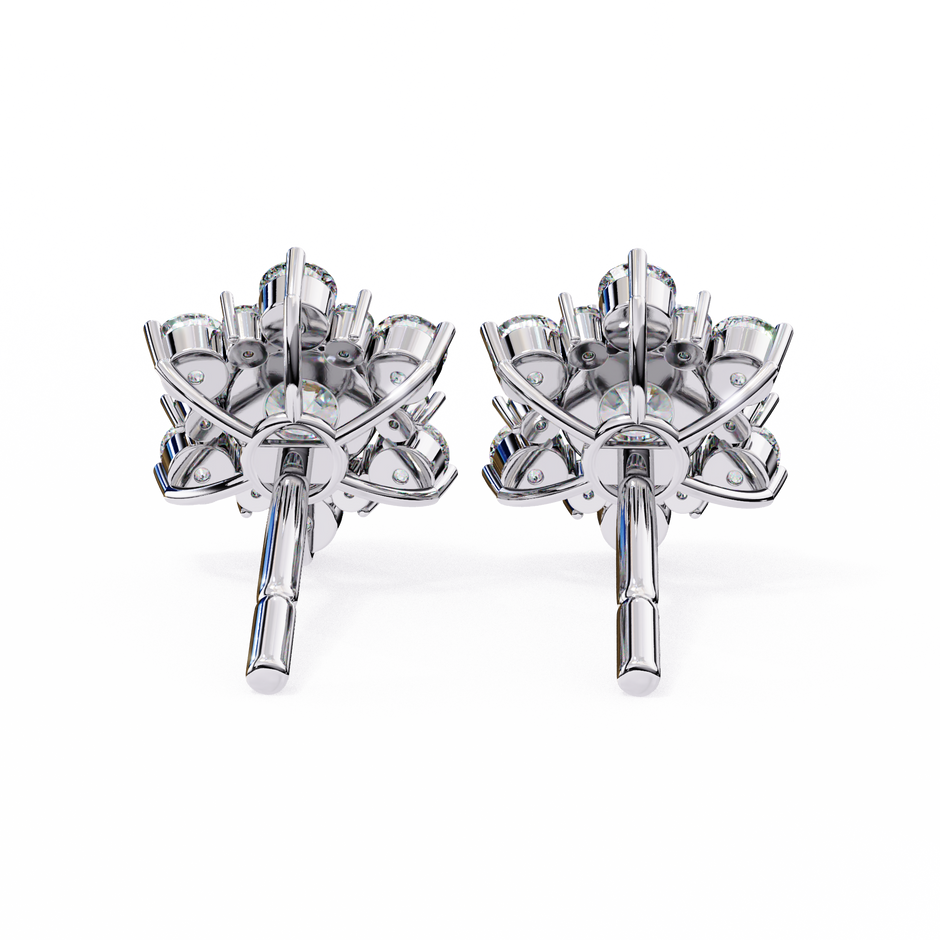 Mirage Double-Halo Diamond Stud Earrings — 10k–18k Gold