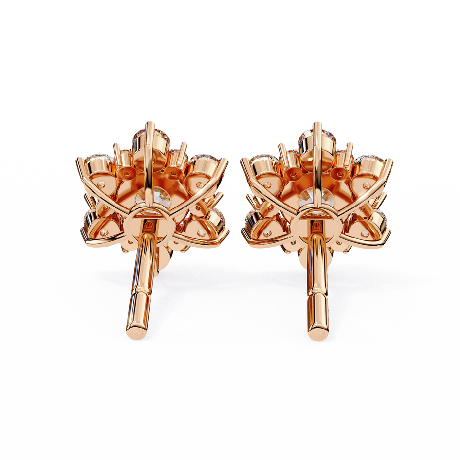 Mirage Double-Halo Diamond Stud Earrings — 10k–18k Gold