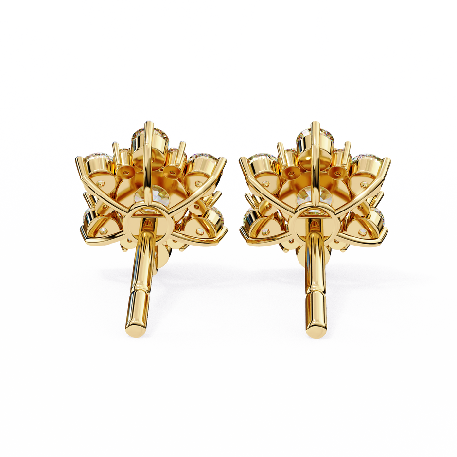 Mirage Double-Halo Diamond Stud Earrings — 10k–18k Gold