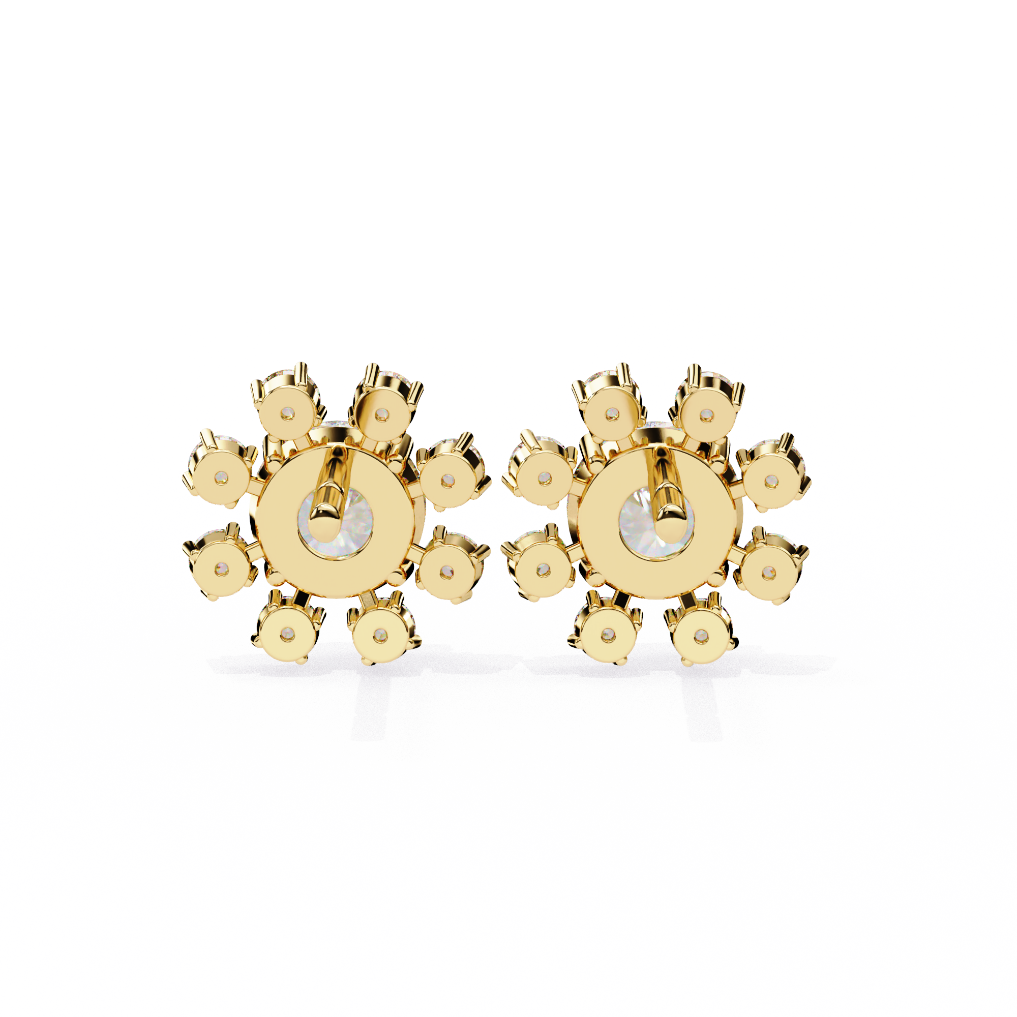 Seraphine Floral Diamond Stud Earrings — 10k–18k Gold