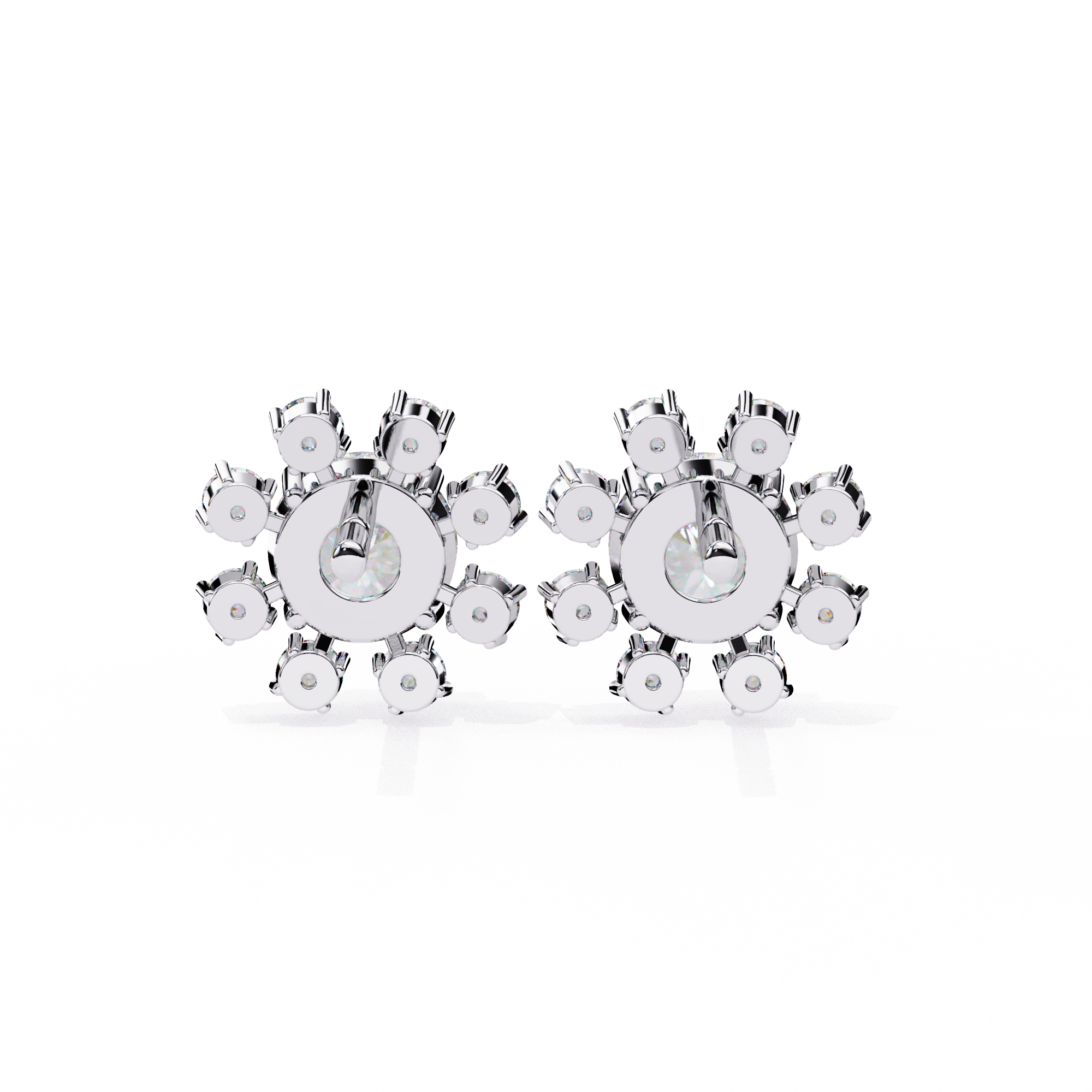 Seraphine Floral Diamond Stud Earrings — 10k–18k Gold