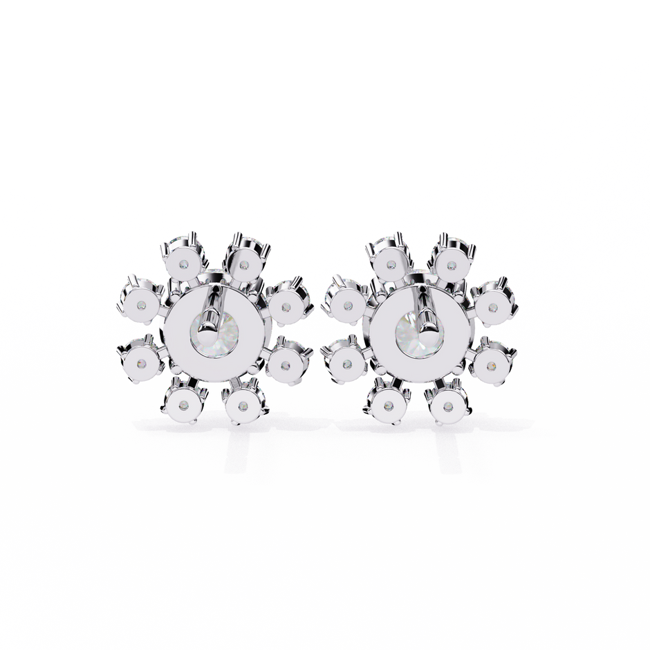 Seraphine Floral Diamond Stud Earrings — 10k–18k Gold