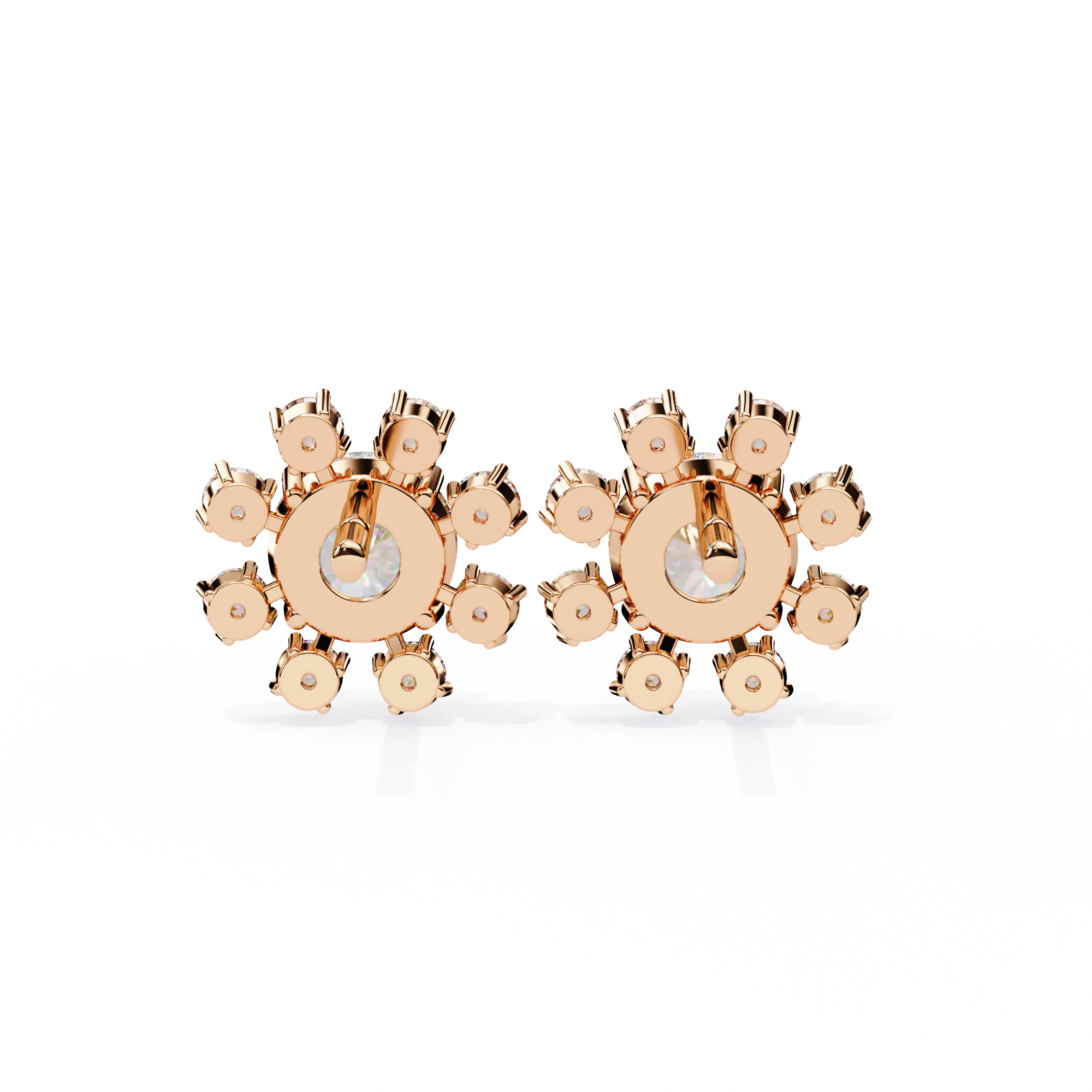 Seraphine Floral Diamond Stud Earrings — 10k–18k Gold