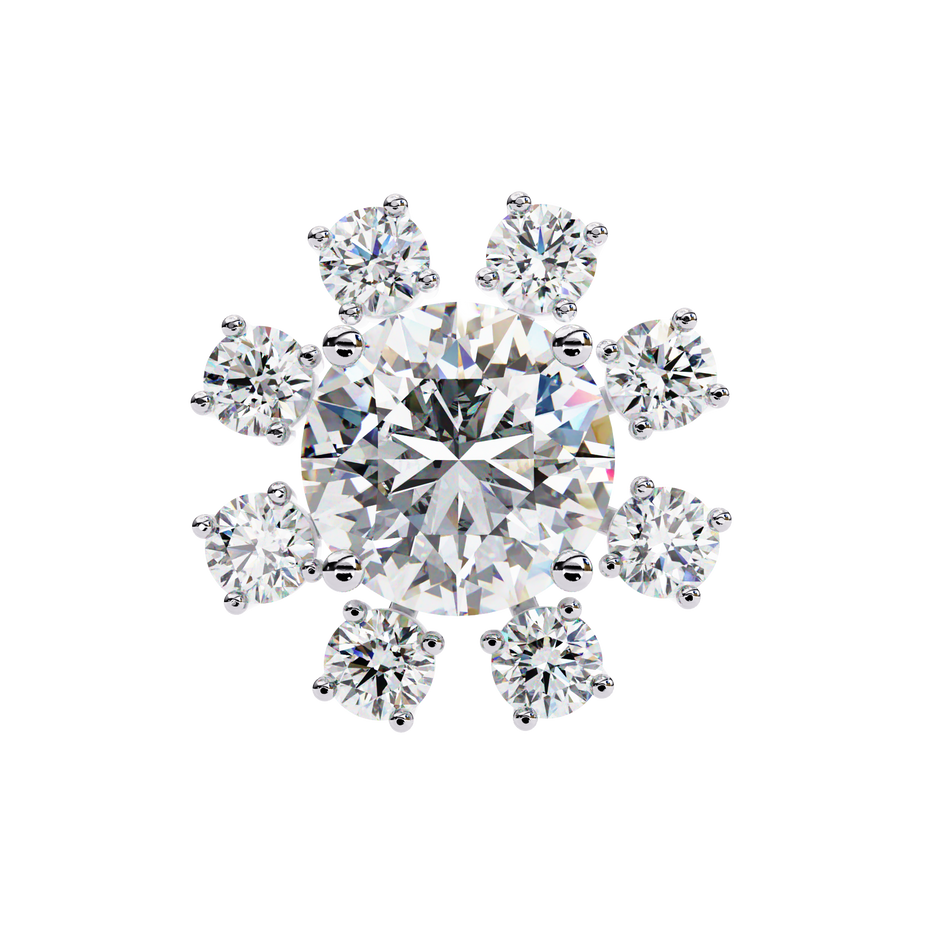 Seraphine Floral Diamond Stud Earrings — 10k–18k Gold