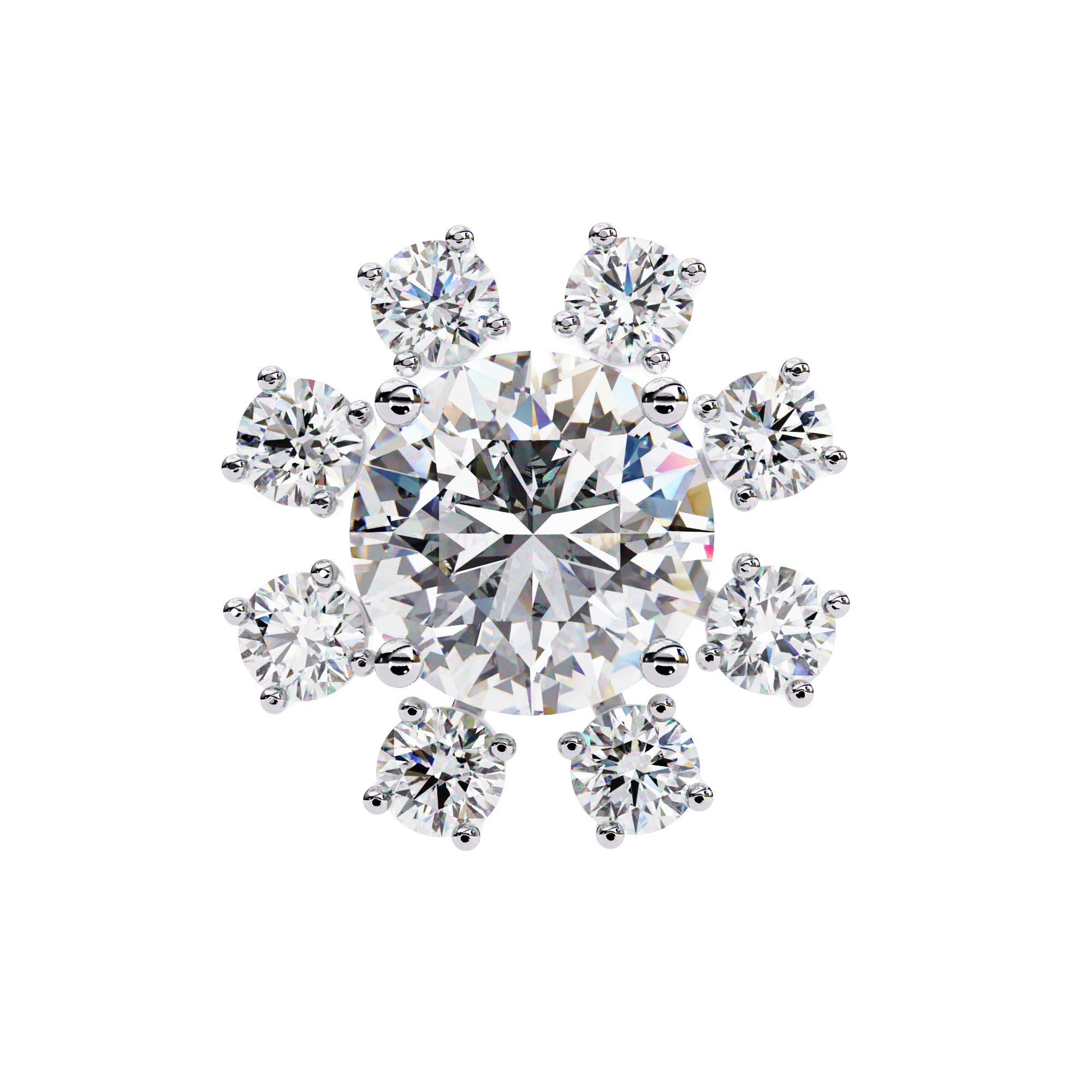 Seraphine Floral Diamond Stud Earrings — 10k–18k Gold