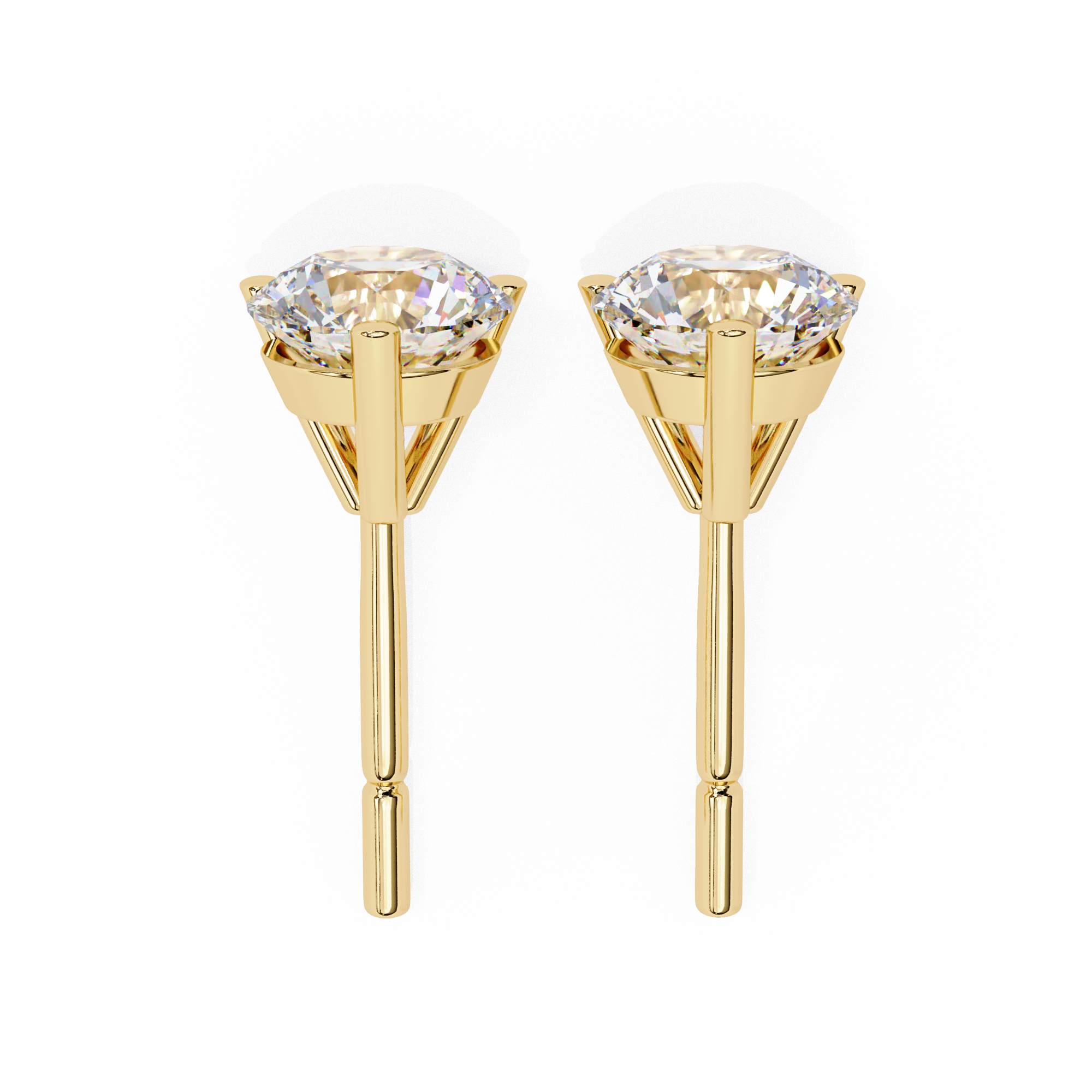 Lumière Brilliant Diamond Stud Earrings — 10k–18k Gold