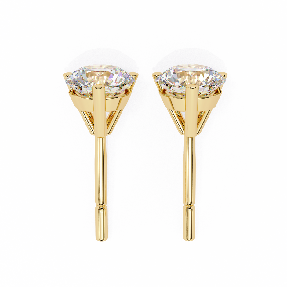 Lumière Brilliant Diamond Stud Earrings — 10k–18k Gold