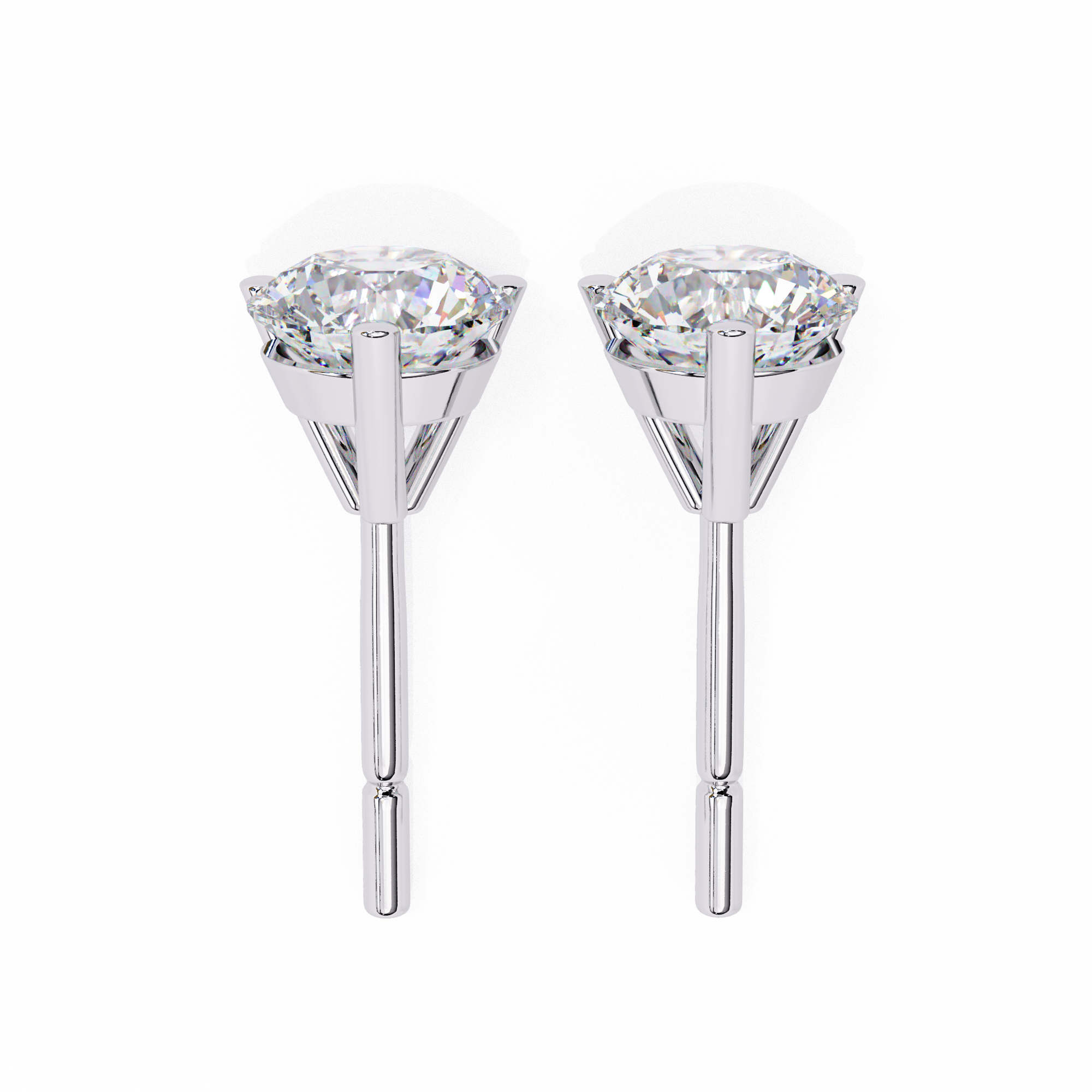Lumière Brilliant Diamond Stud Earrings — 10k–18k Gold