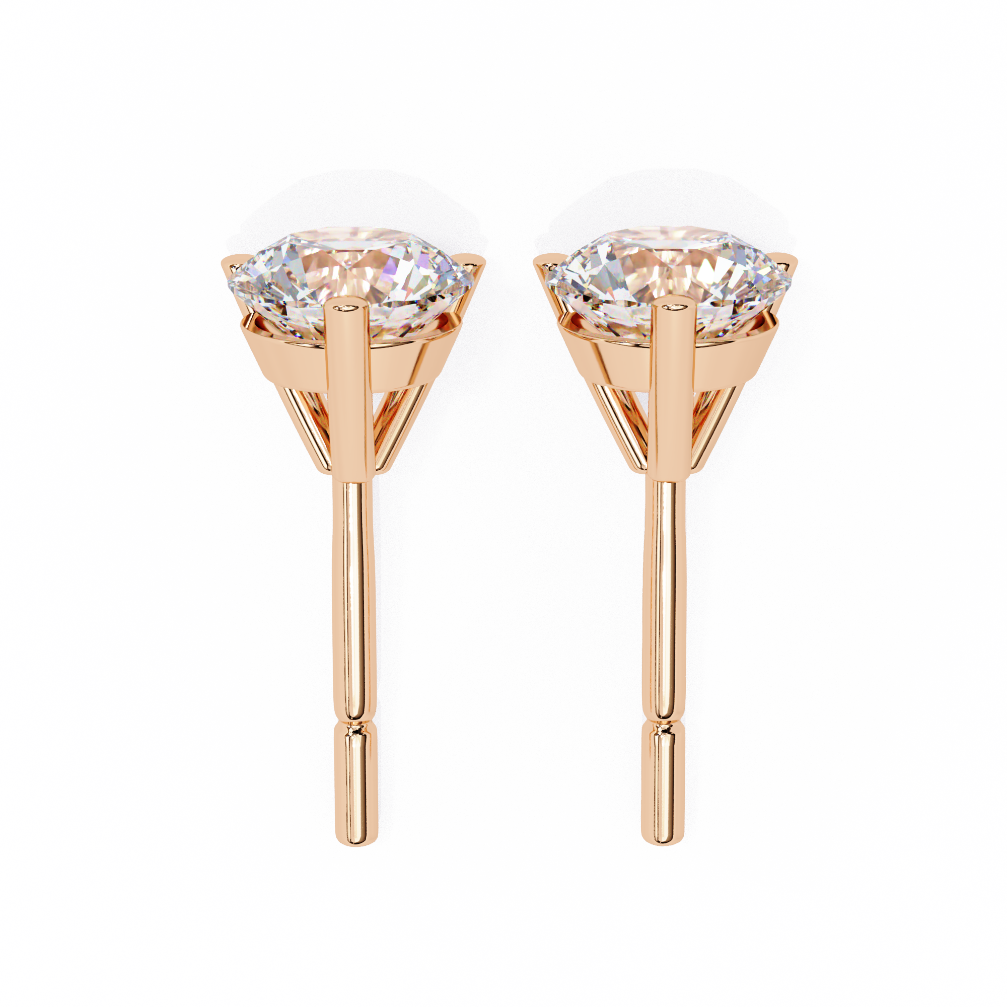 Lumière Brilliant Diamond Stud Earrings — 10k–18k Gold