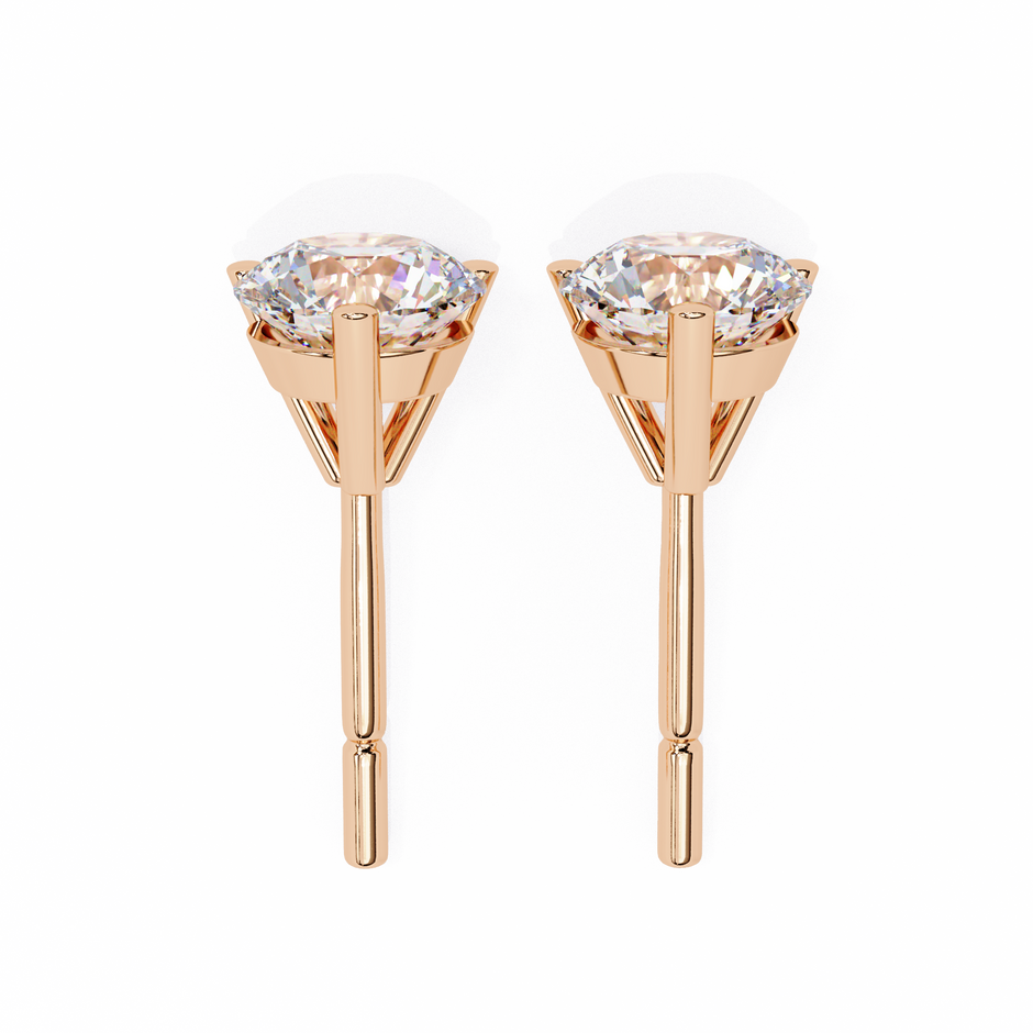 Lumière Brilliant Diamond Stud Earrings — 10k–18k Gold