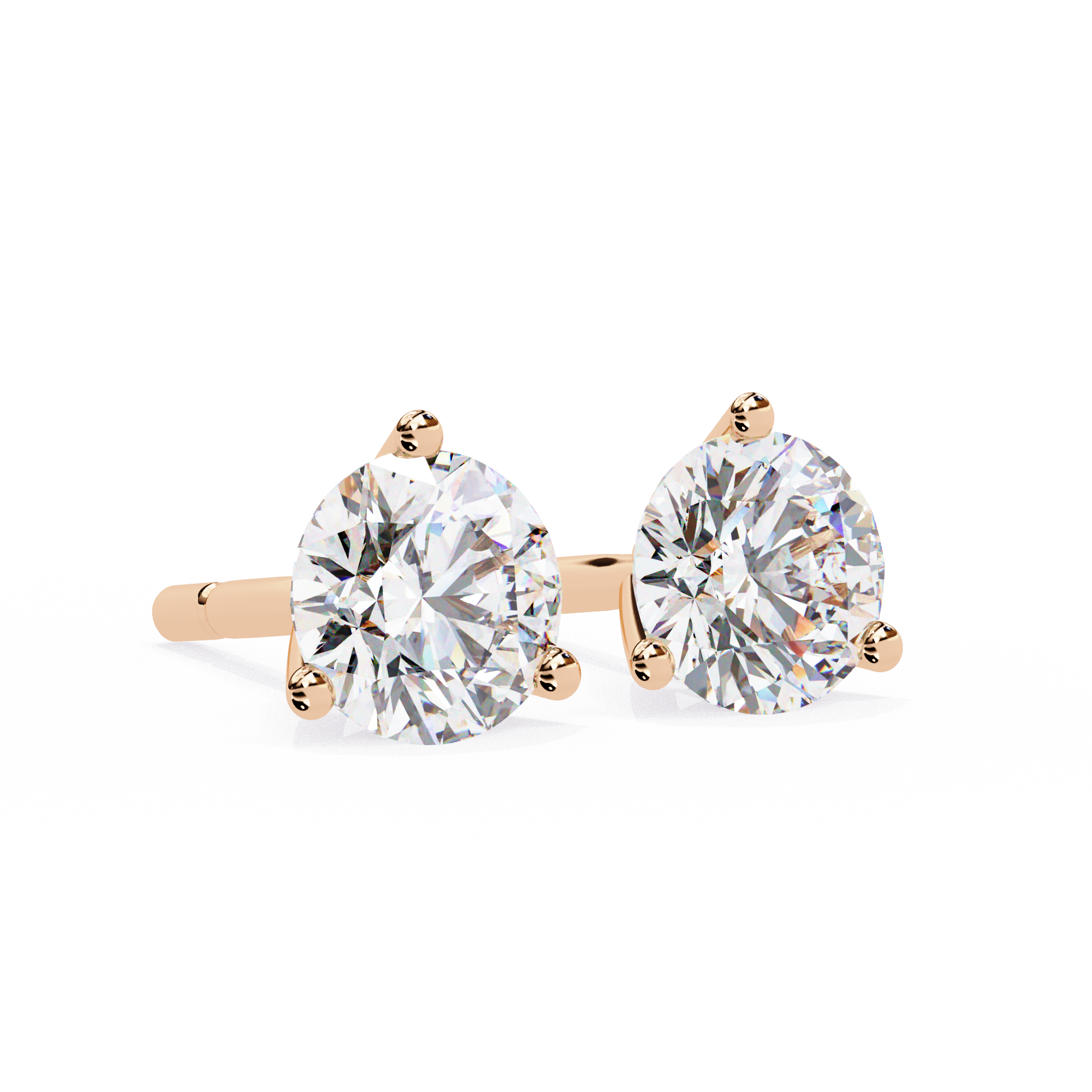 Lumière Brilliant Diamond Stud Earrings — 10k–18k Gold