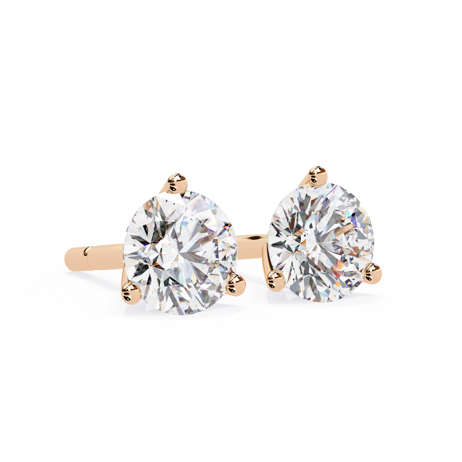 Lumière Brilliant Diamond Stud Earrings — 10k–18k Gold