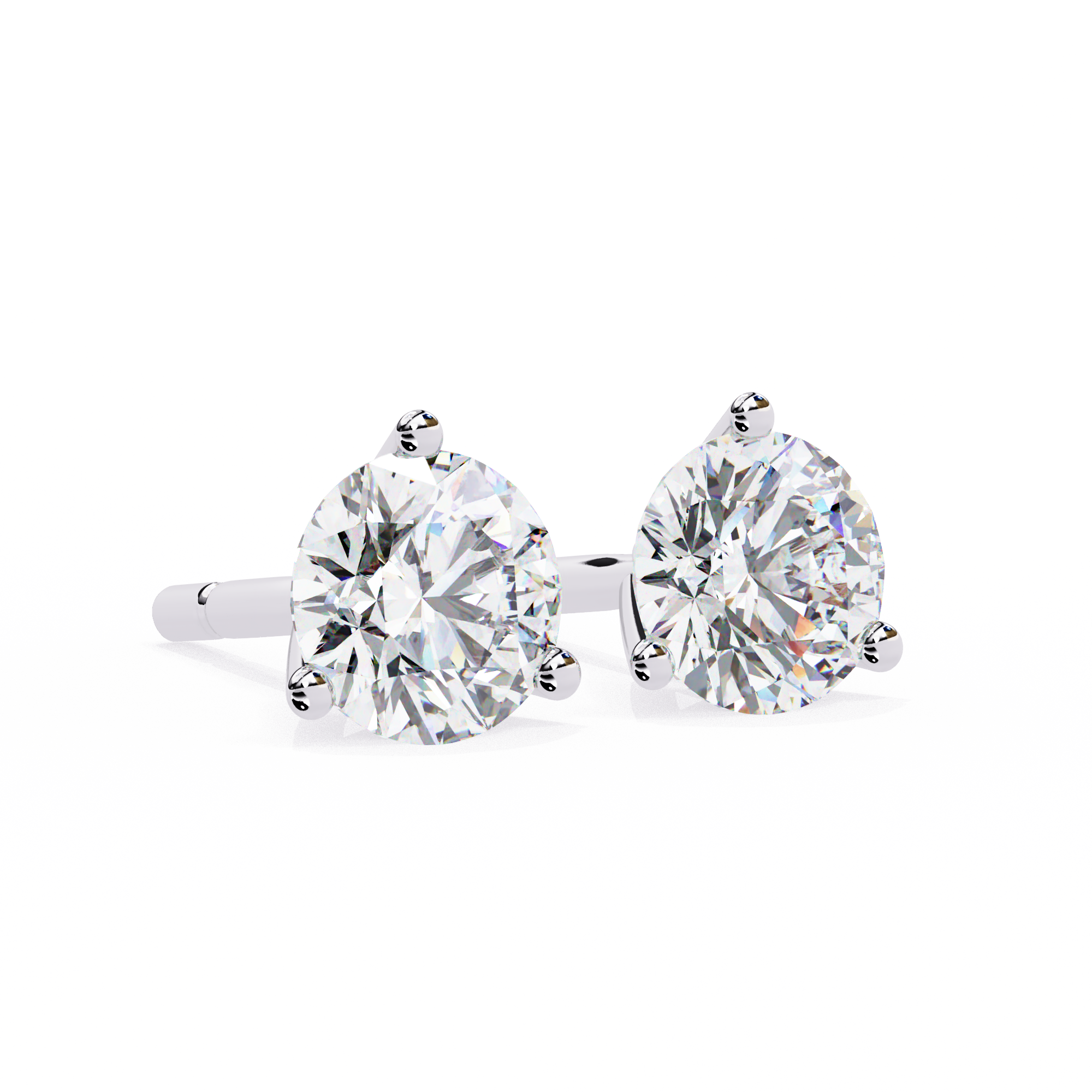 Lumière Brilliant Diamond Stud Earrings — 10k–18k Gold