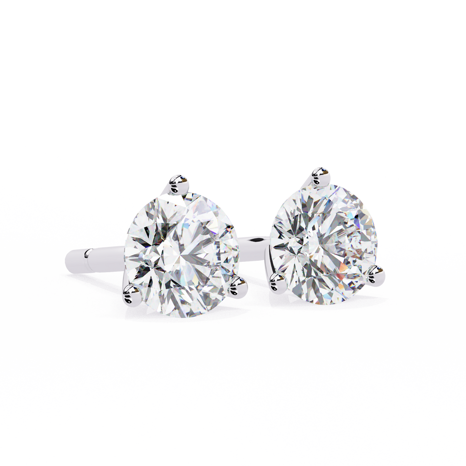 Lumière Brilliant Diamond Stud Earrings — 10k–18k Gold