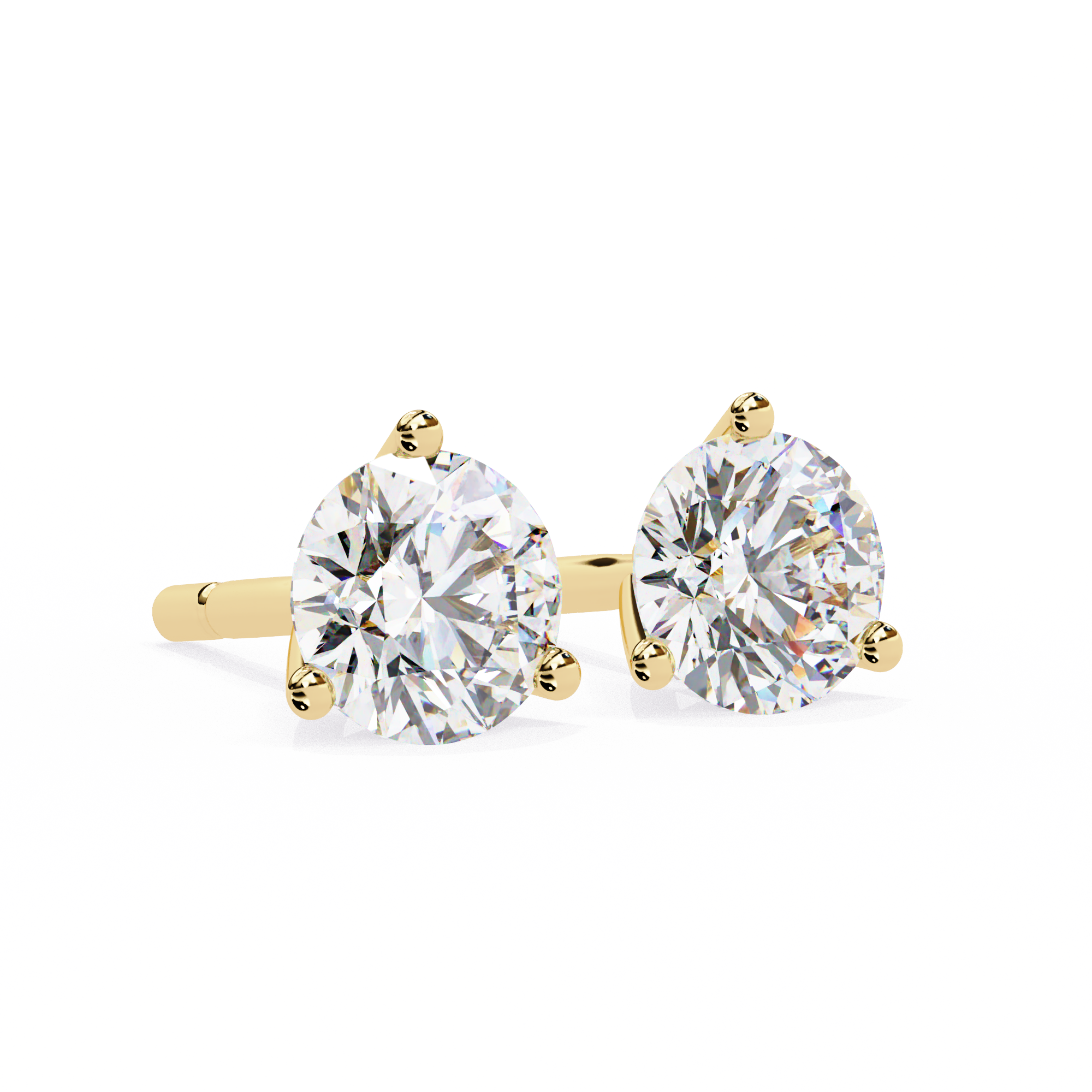 Lumière Brilliant Diamond Stud Earrings — 10k–18k Gold