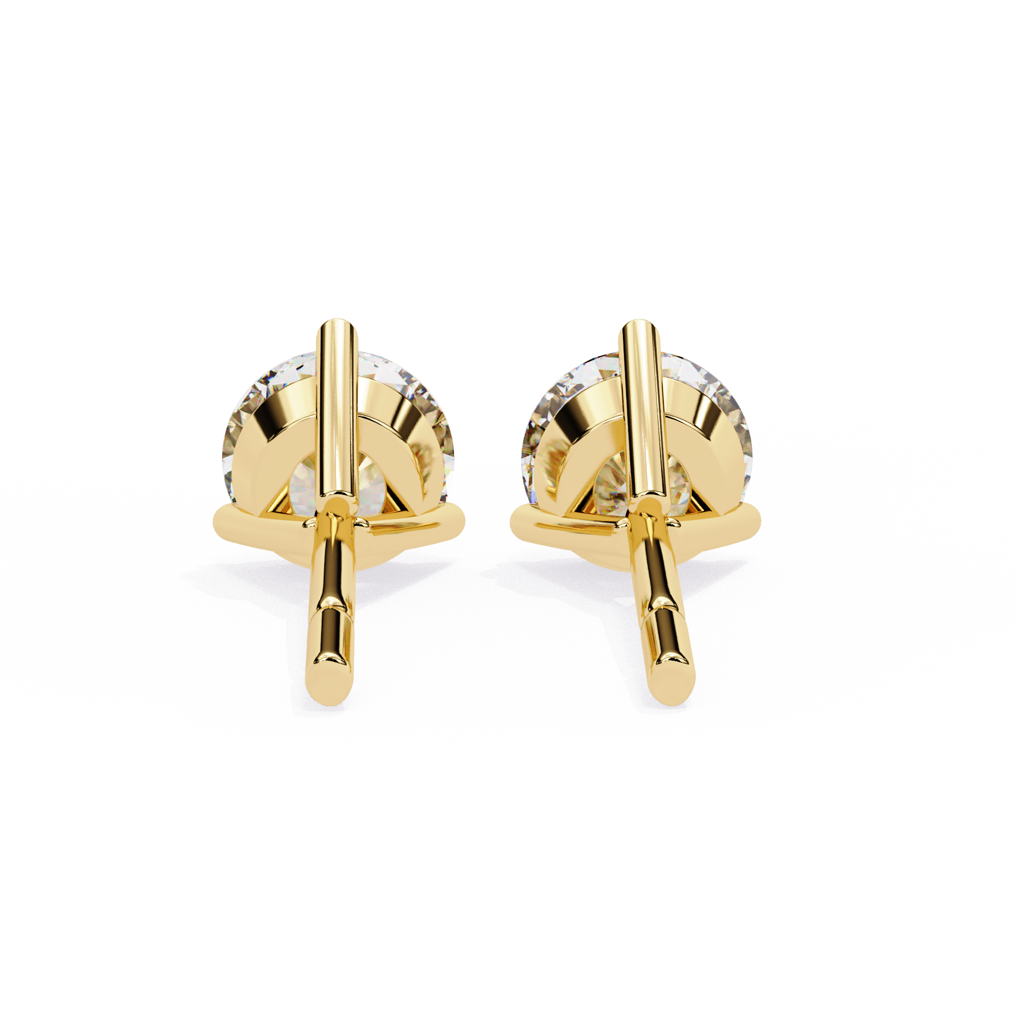 Lumière Brilliant Diamond Stud Earrings — 10k–18k Gold