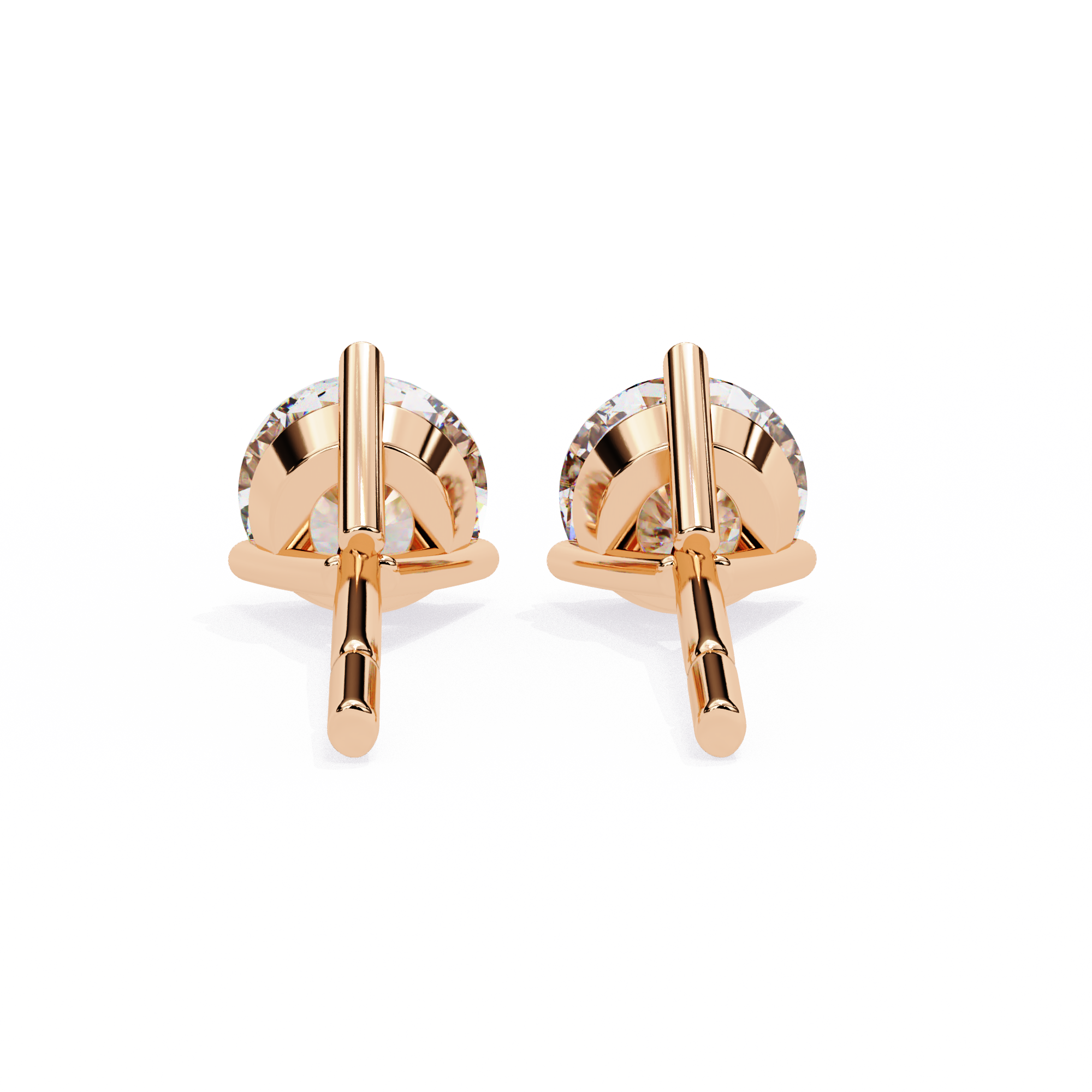 Lumière Brilliant Diamond Stud Earrings — 10k–18k Gold