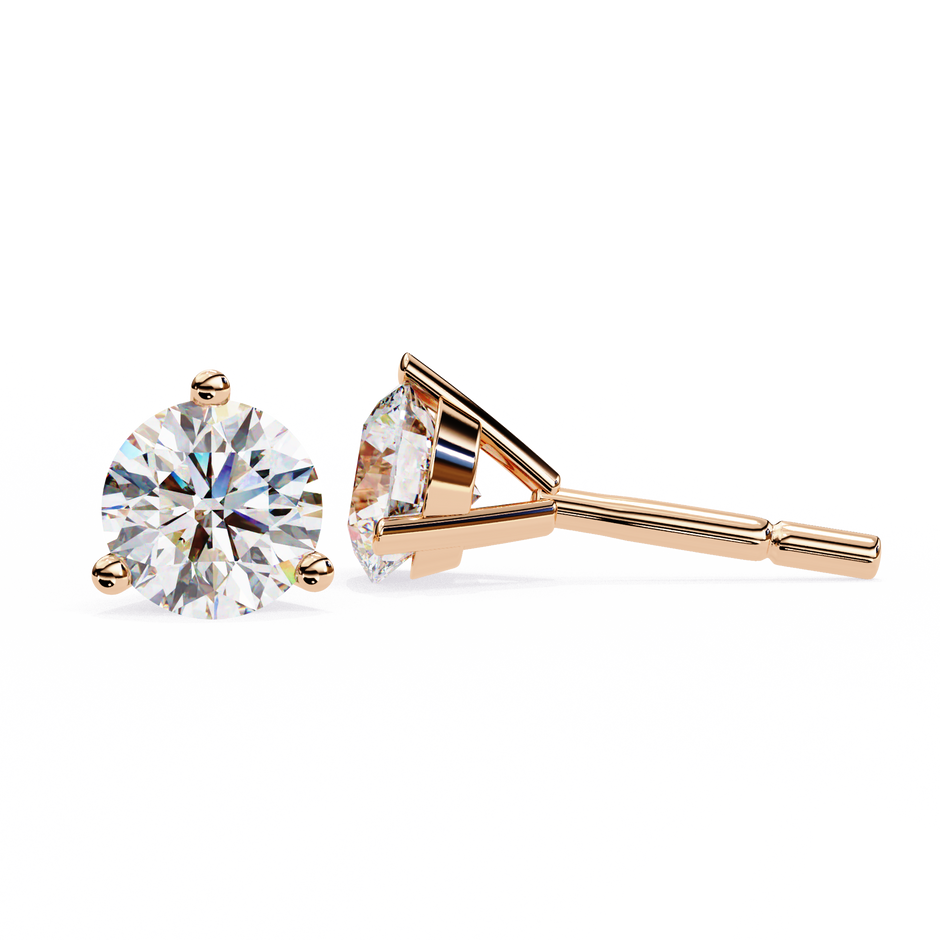 Lumière Brilliant Diamond Stud Earrings — 10k–18k Gold