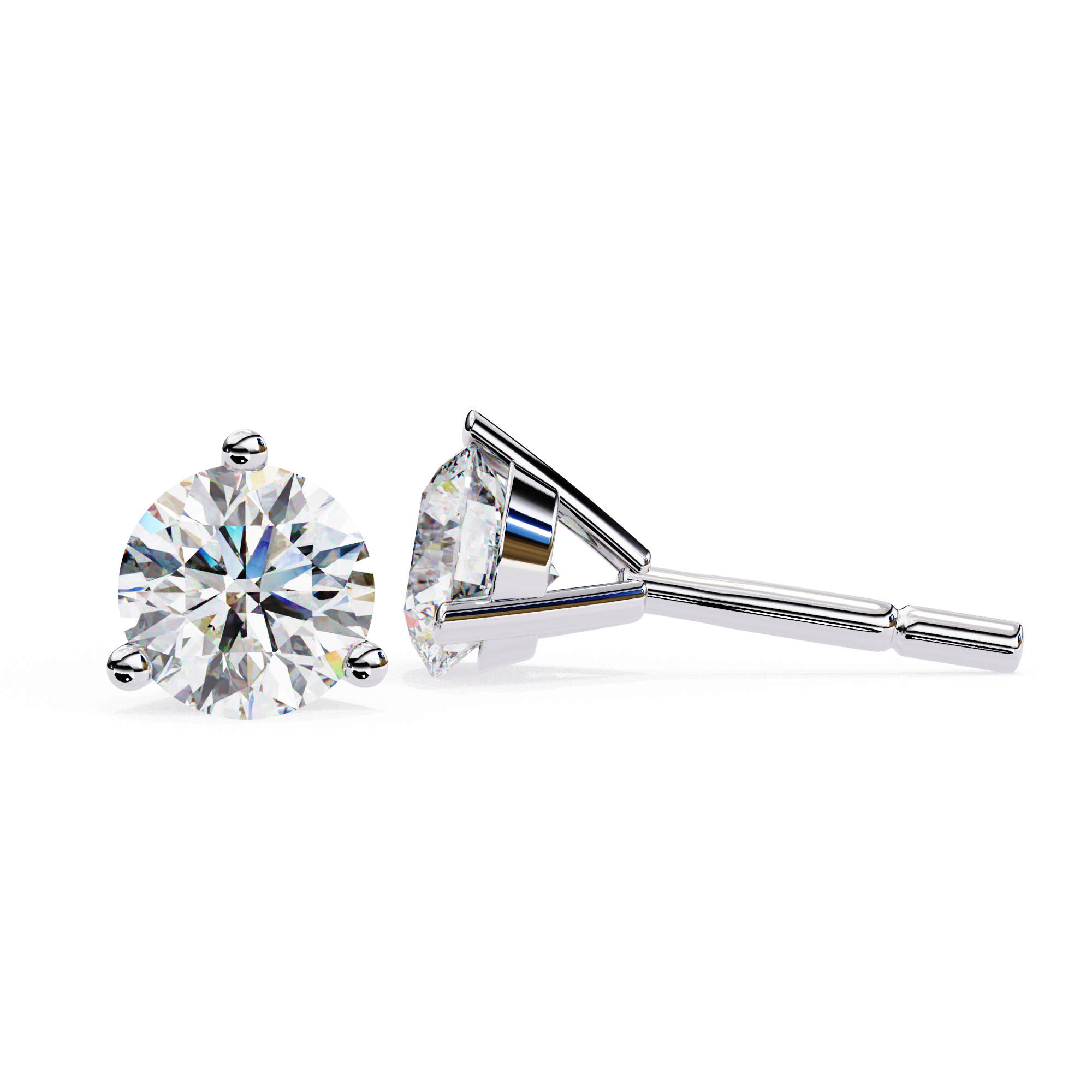 Lumière Brilliant Diamond Stud Earrings — 10k–18k Gold