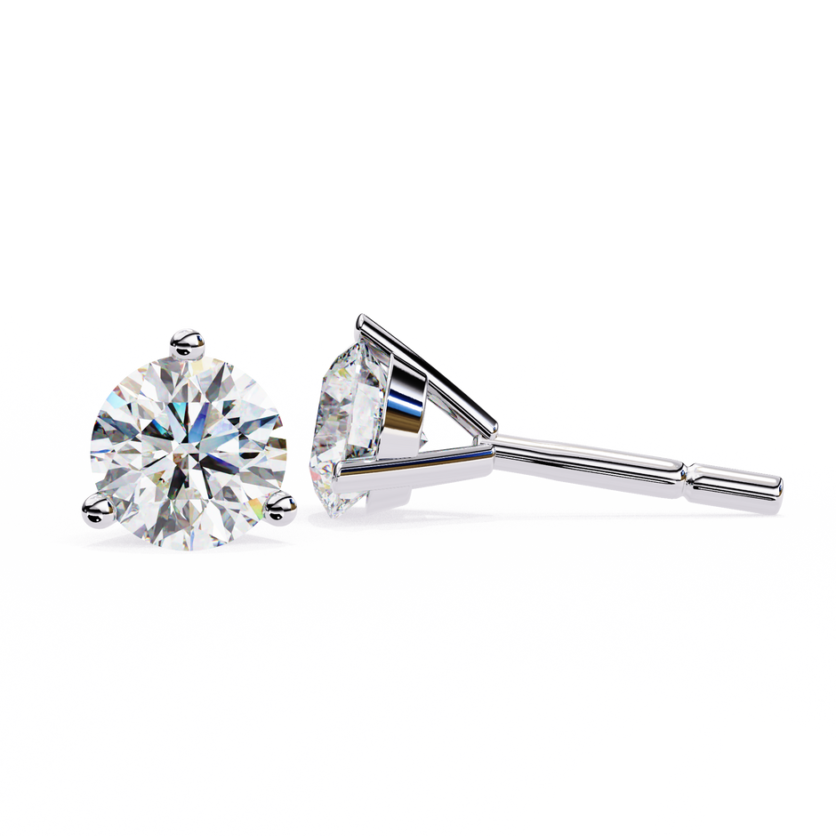 Lumière Brilliant Diamond Stud Earrings — 10k–18k Gold