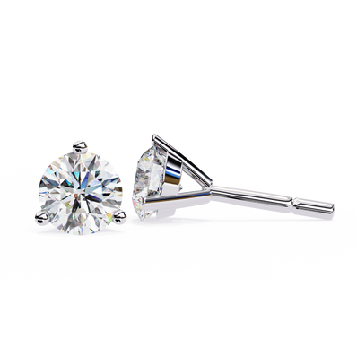Lumière Brilliant Diamond Stud Earrings — 10k–18k Gold