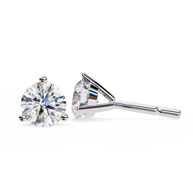Lumière Brilliant Diamond Stud Earrings — 10k–18k Gold