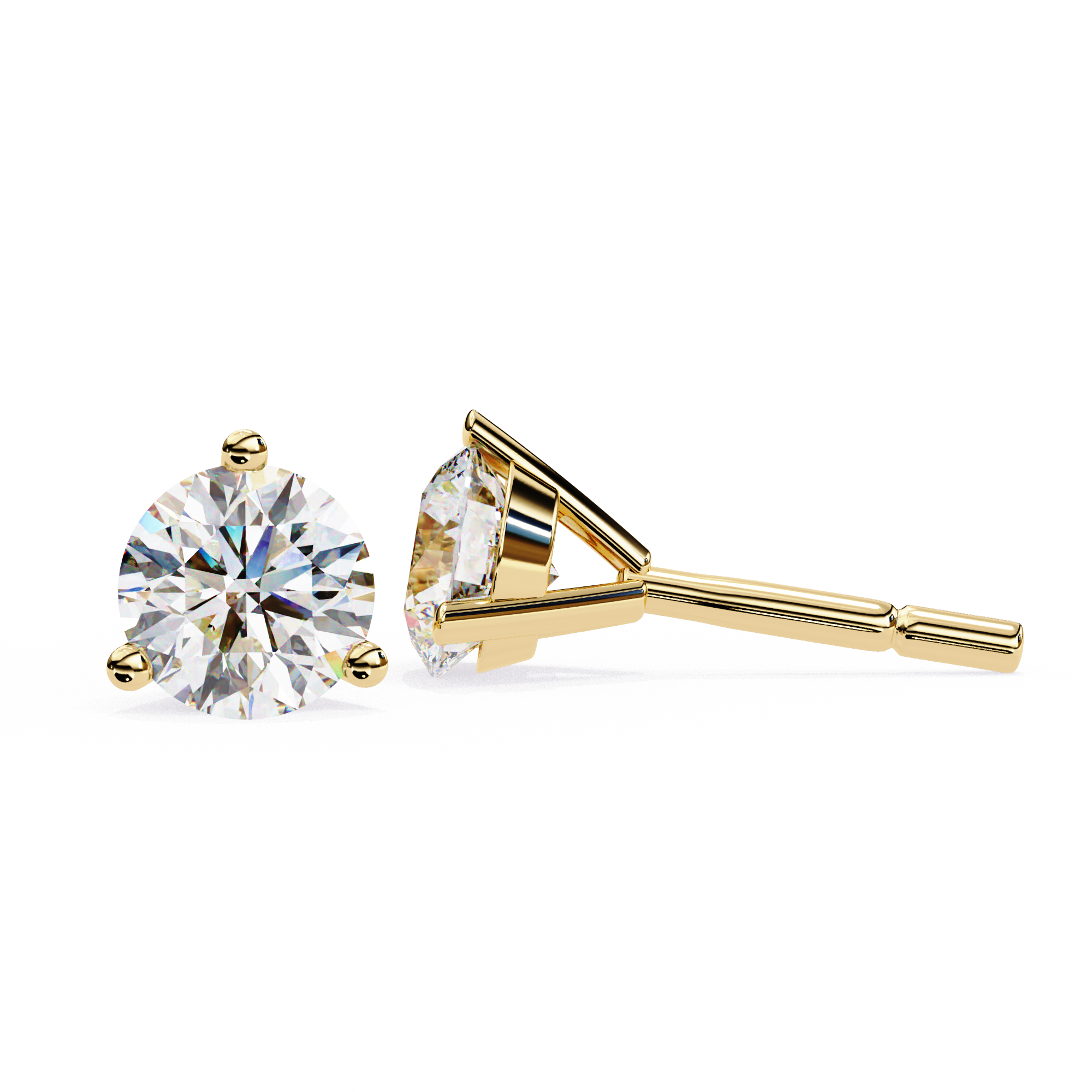 Lumière Brilliant Diamond Stud Earrings — 10k–18k Gold
