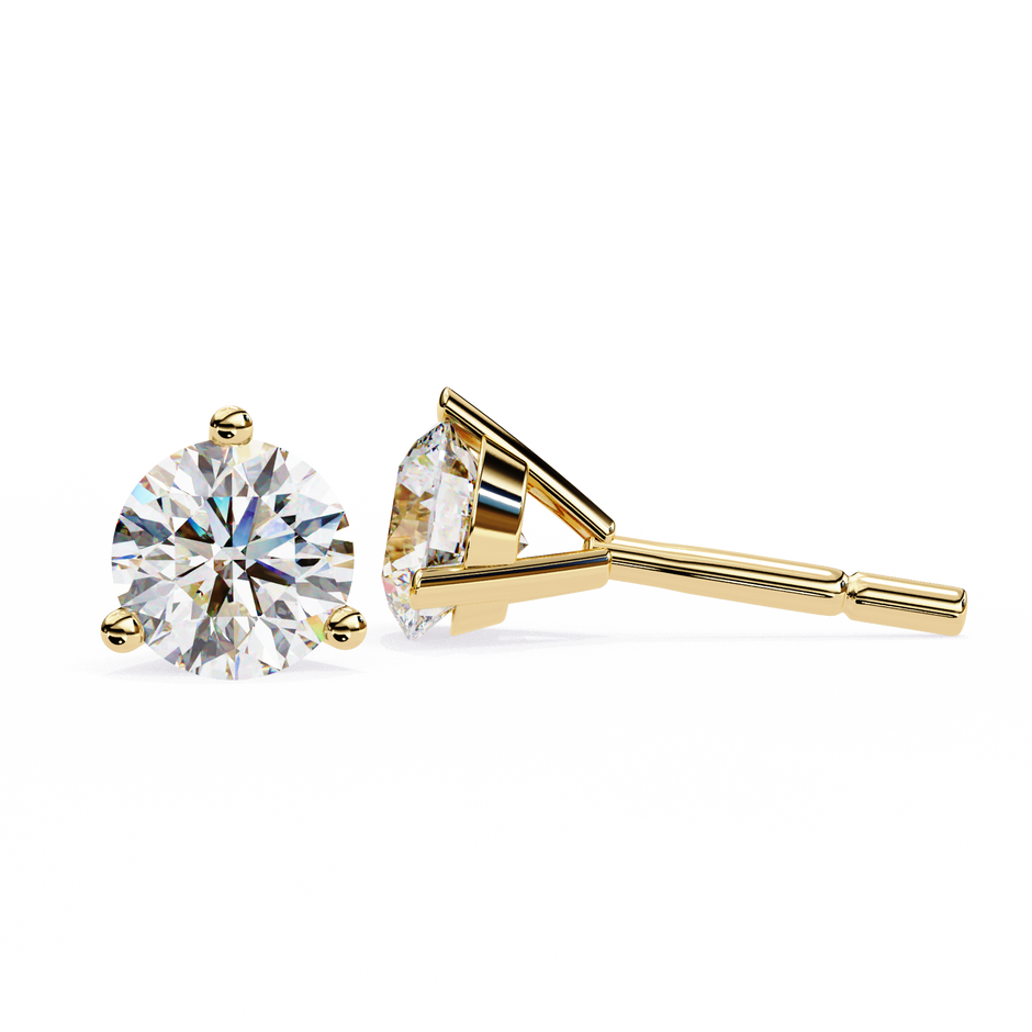 Lumière Brilliant Diamond Stud Earrings — 10k–18k Gold