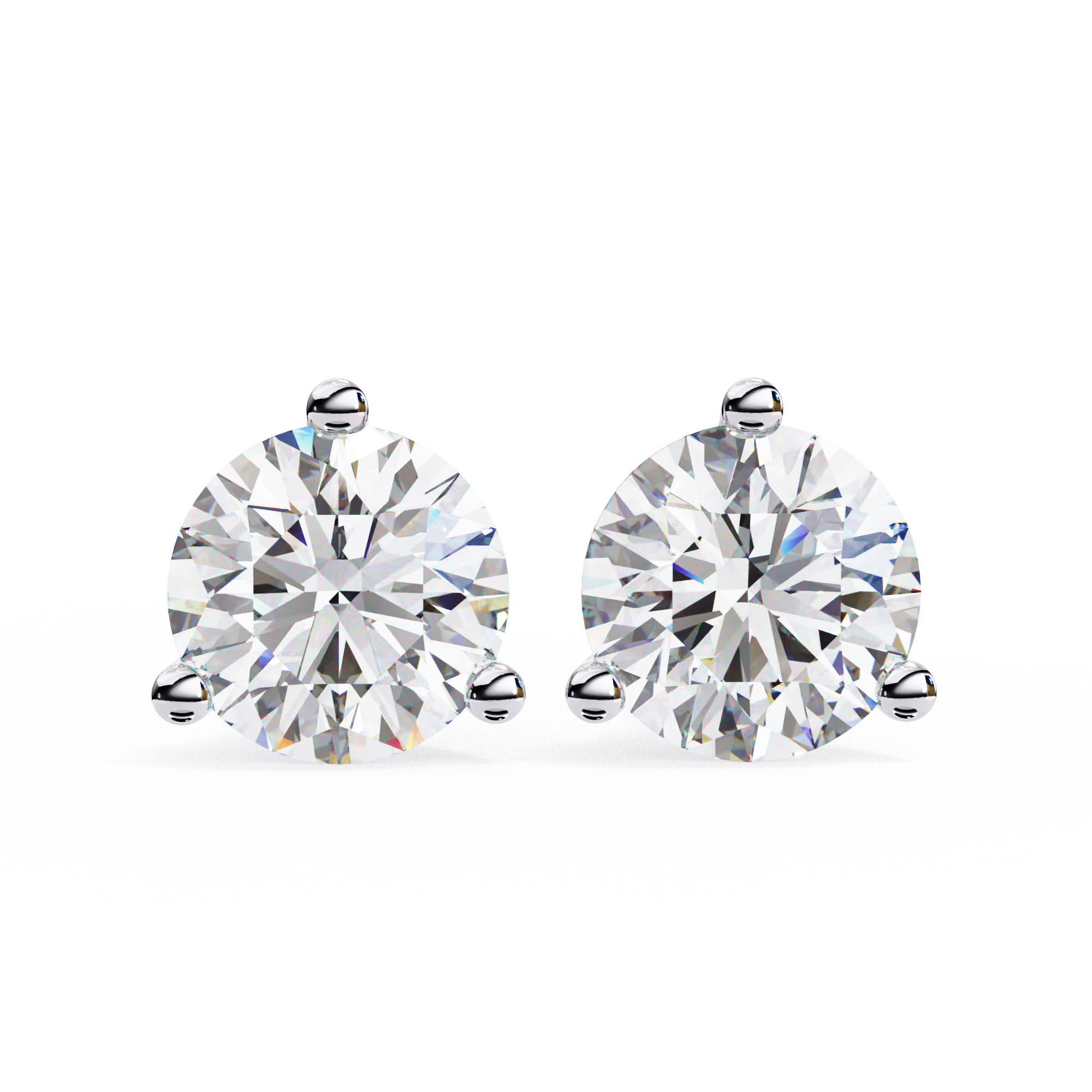 Lumière Brilliant Diamond Stud Earrings — 10k–18k Gold