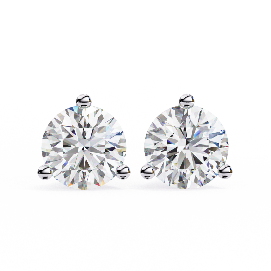 Lumière Brilliant Diamond Stud Earrings — 10k–18k Gold