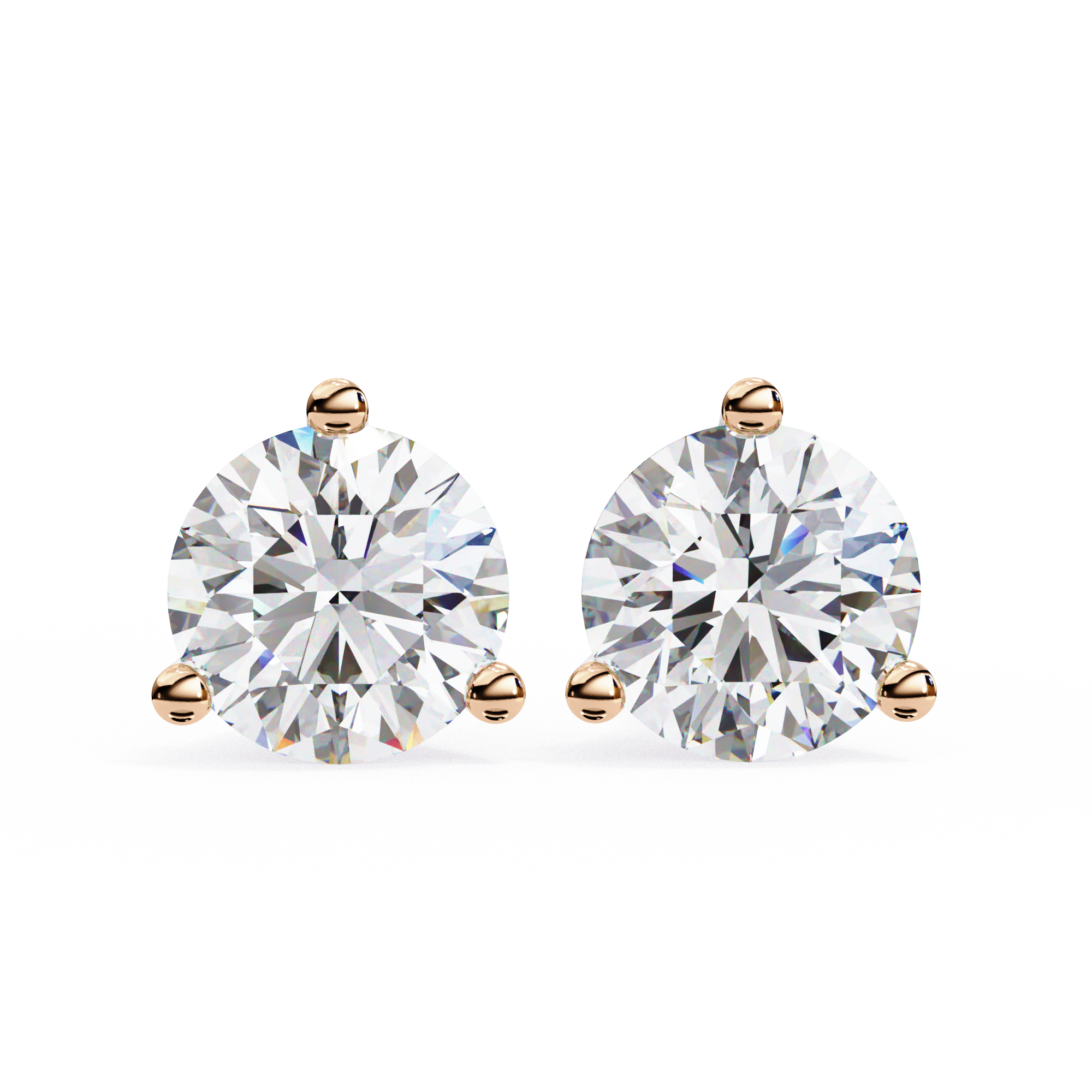 Lumière Brilliant Diamond Stud Earrings — 10k–18k Gold