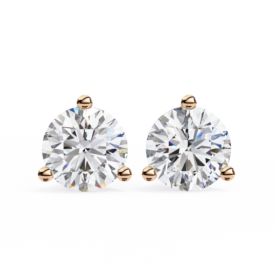 Lumière Brilliant Diamond Stud Earrings — 10k–18k Gold