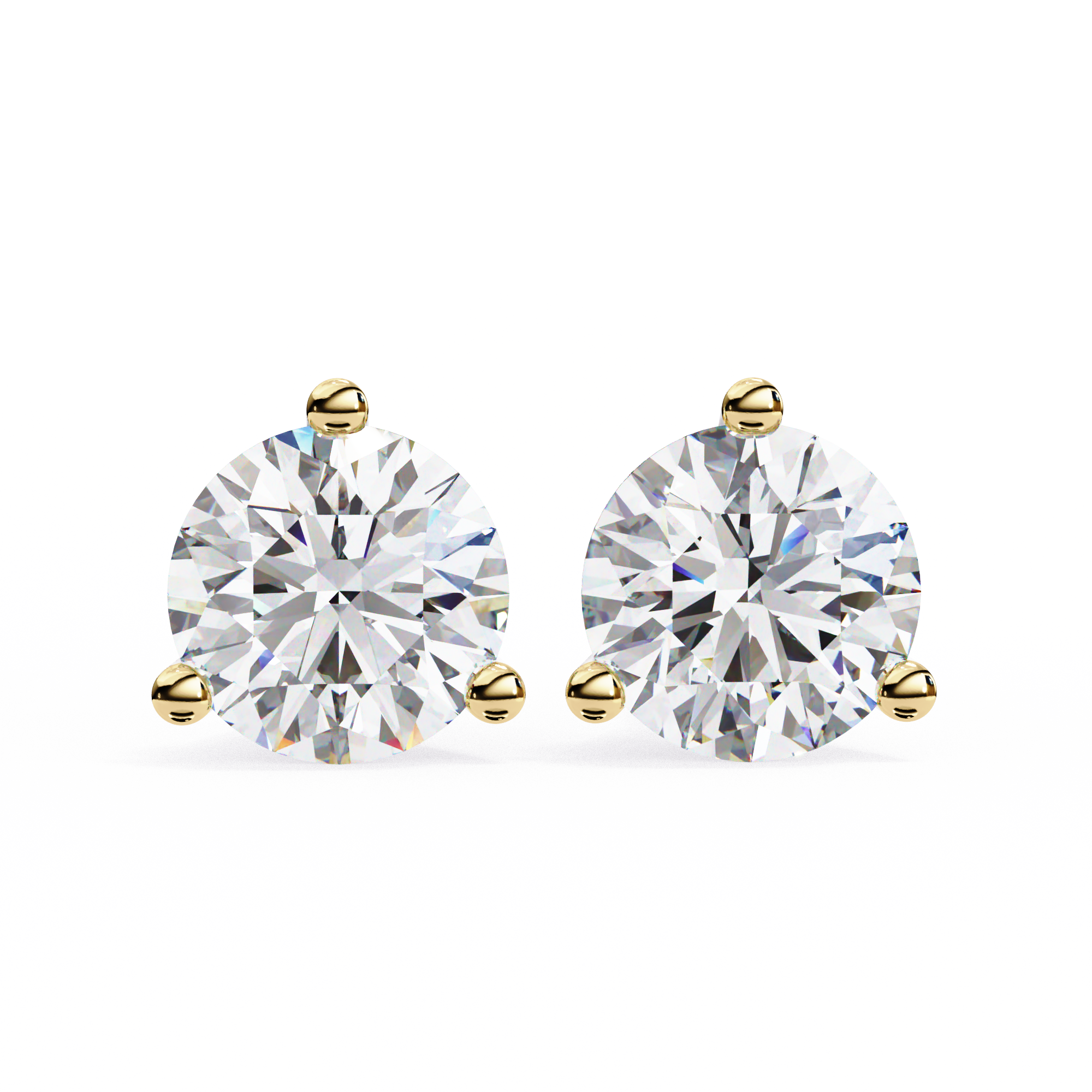 Lumière Brilliant Diamond Stud Earrings — 10k–18k Gold