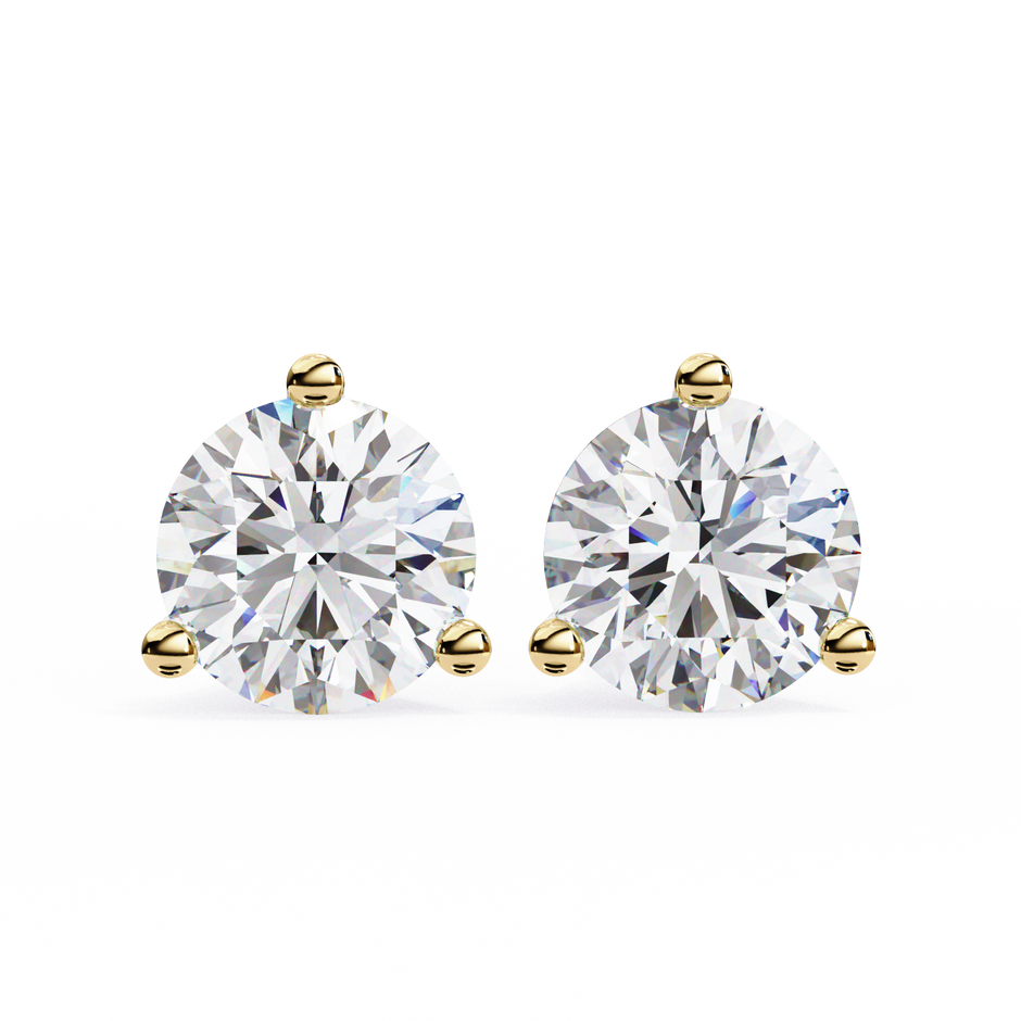 Lumière Brilliant Diamond Stud Earrings — 10k–18k Gold