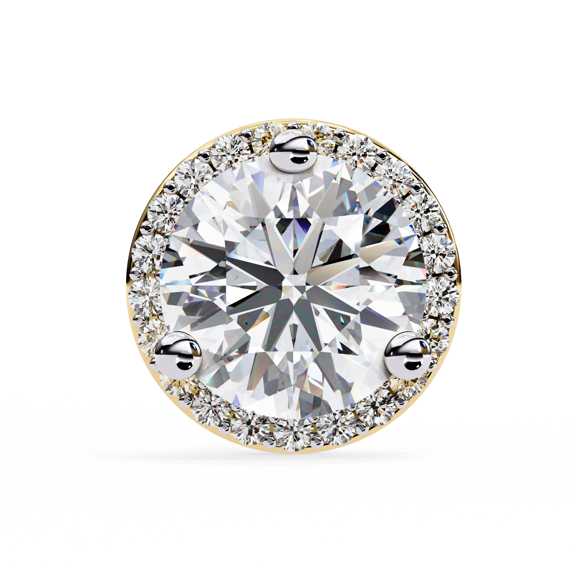 Pétale Pavé Flower Diamond Stud Earrings — 10k–18k Gold