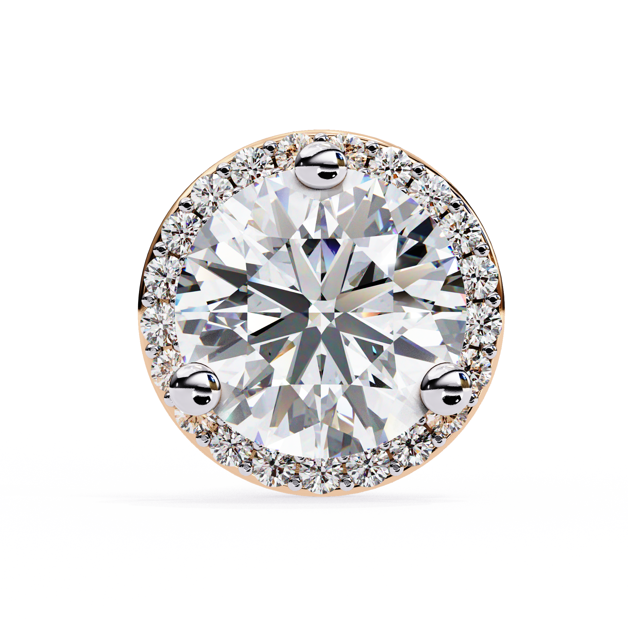 Pétale Pavé Flower Diamond Stud Earrings — 10k–18k Gold