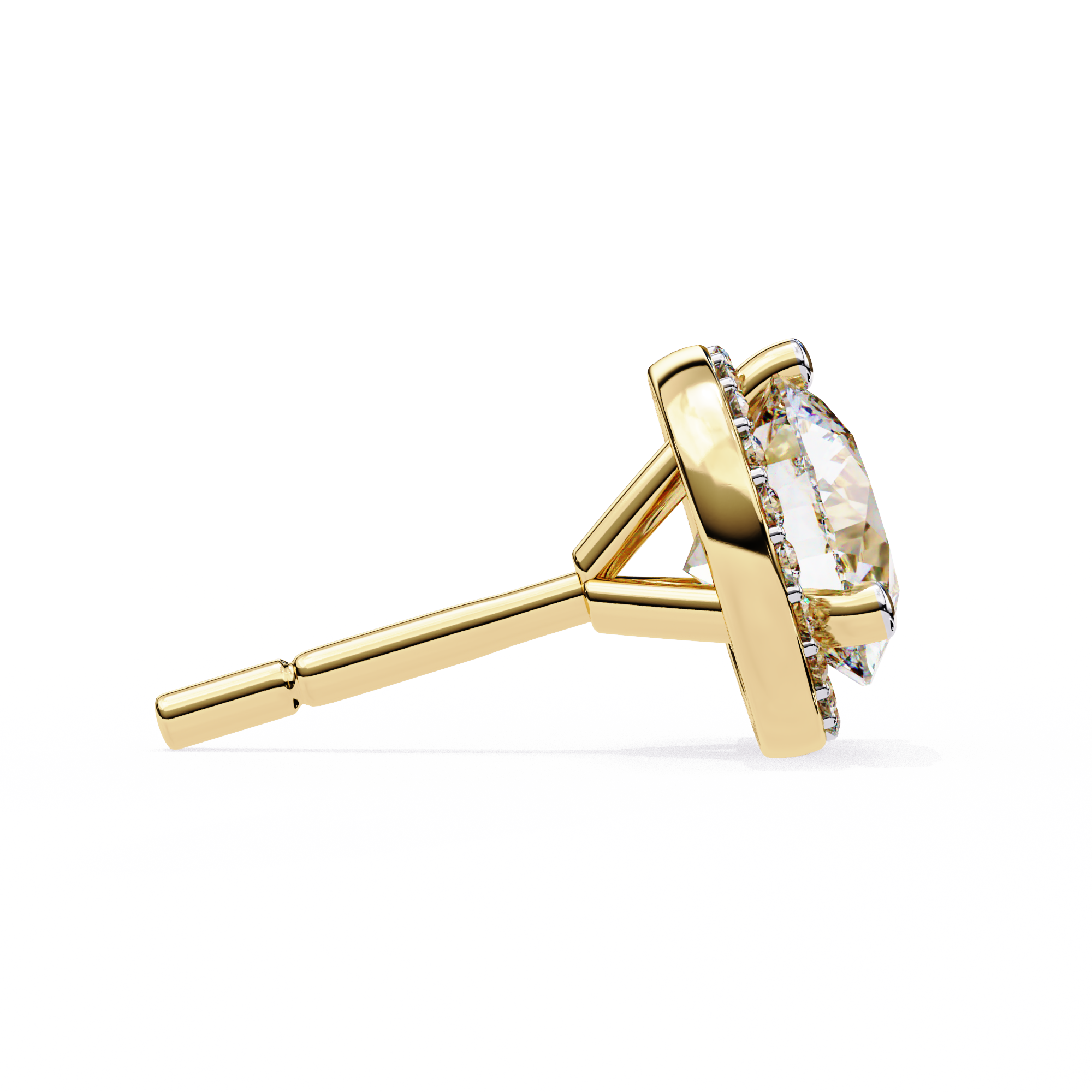 Pétale Pavé Flower Diamond Stud Earrings — 10k–18k Gold